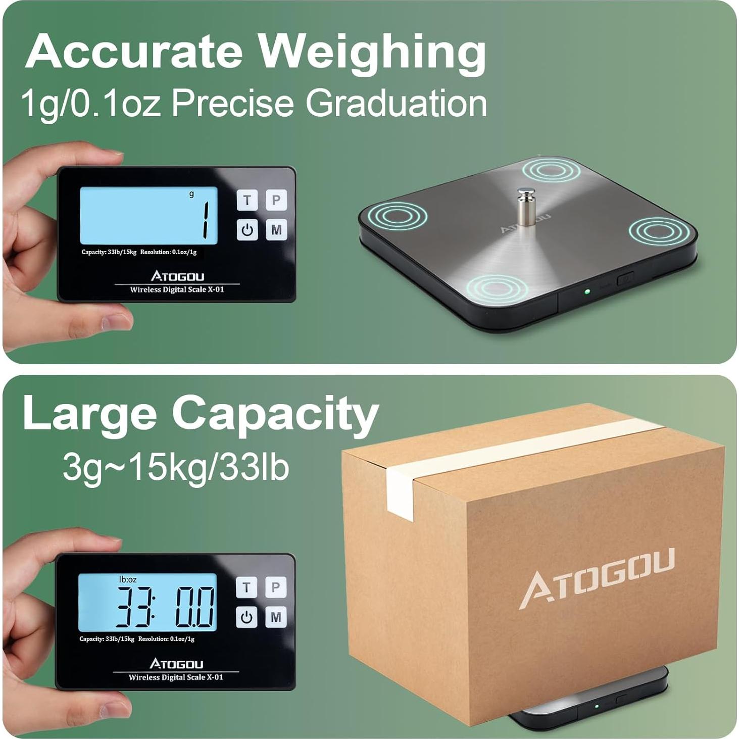 Báscula de Cocina Digital Aotgou 15kg Acero Inoxidable 304