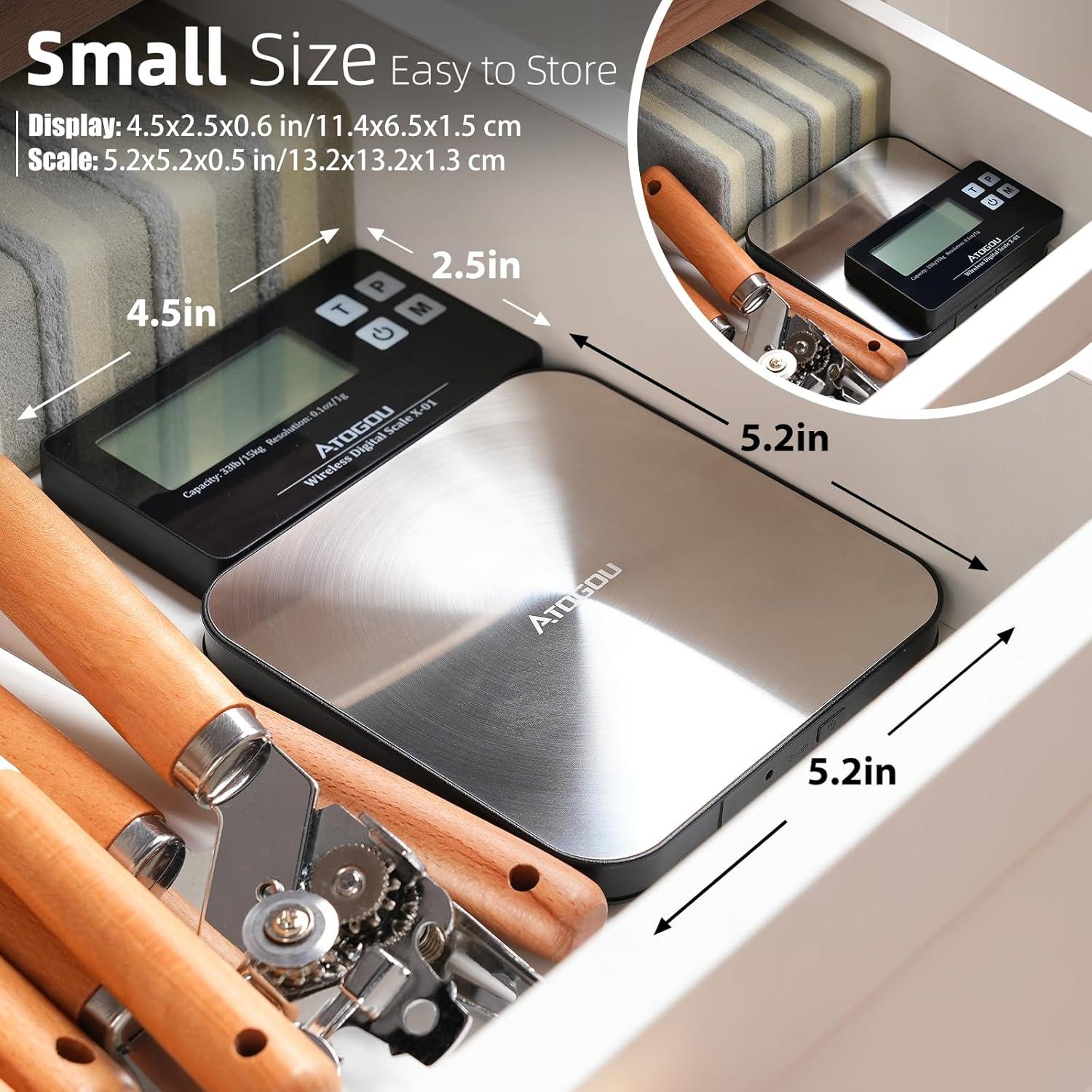 Báscula de Cocina Digital Aotgou 15kg Acero Inoxidable 304