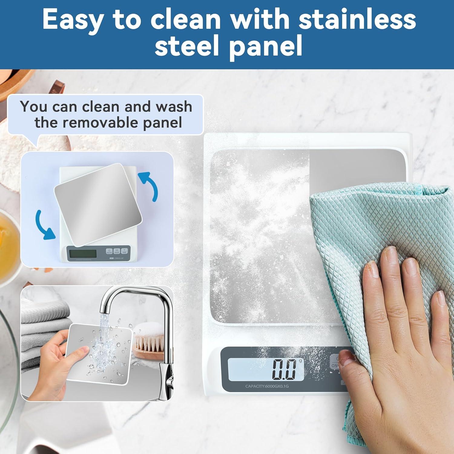 Escala Digital de Cocina Cybergiant 5.9kg 0.1g Acero Inoxidable