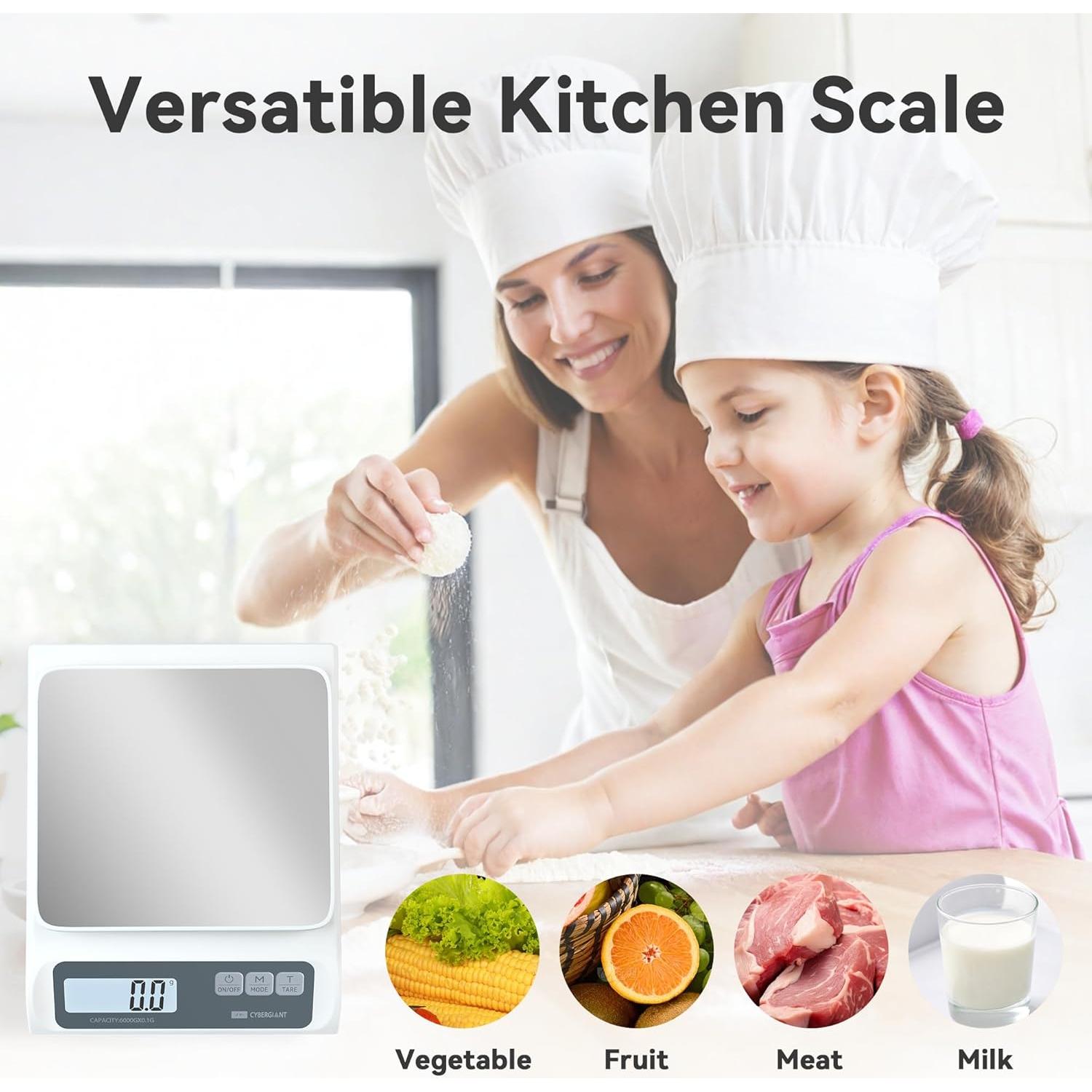Escala Digital de Cocina Cybergiant 5.9kg 0.1g Acero Inoxidable
