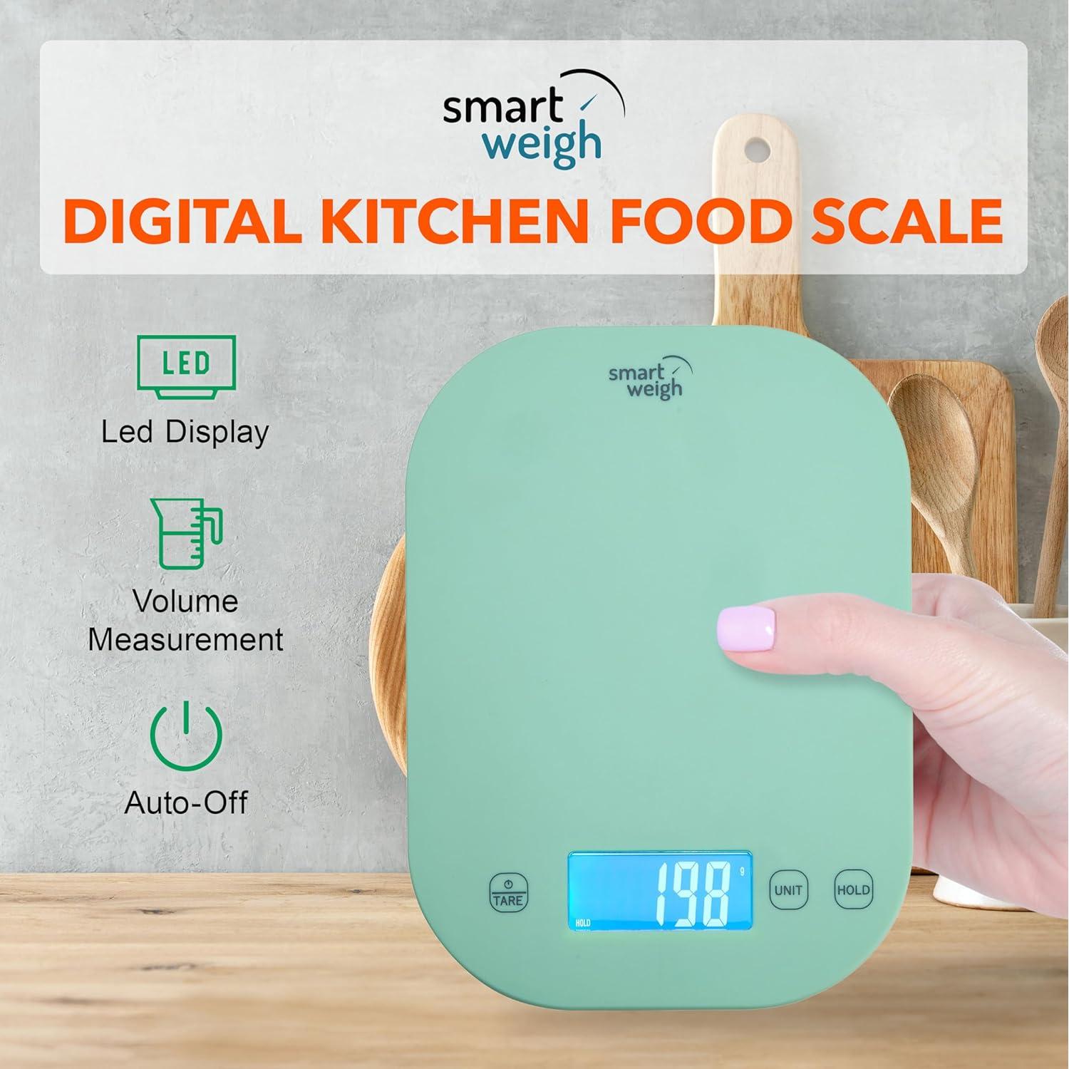 Báscula de Cocina Digital Smart Weigh Verde 4.99 kg LCD