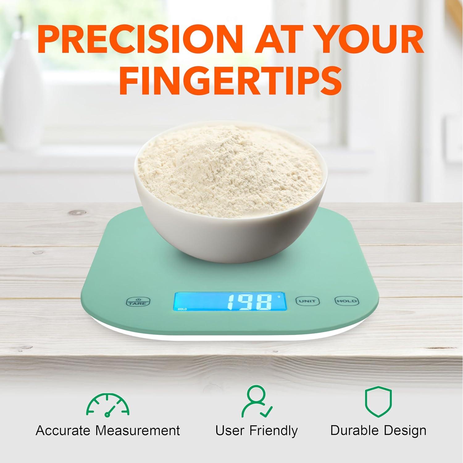 Báscula de Cocina Digital Smart Weigh Verde 4.99 kg LCD