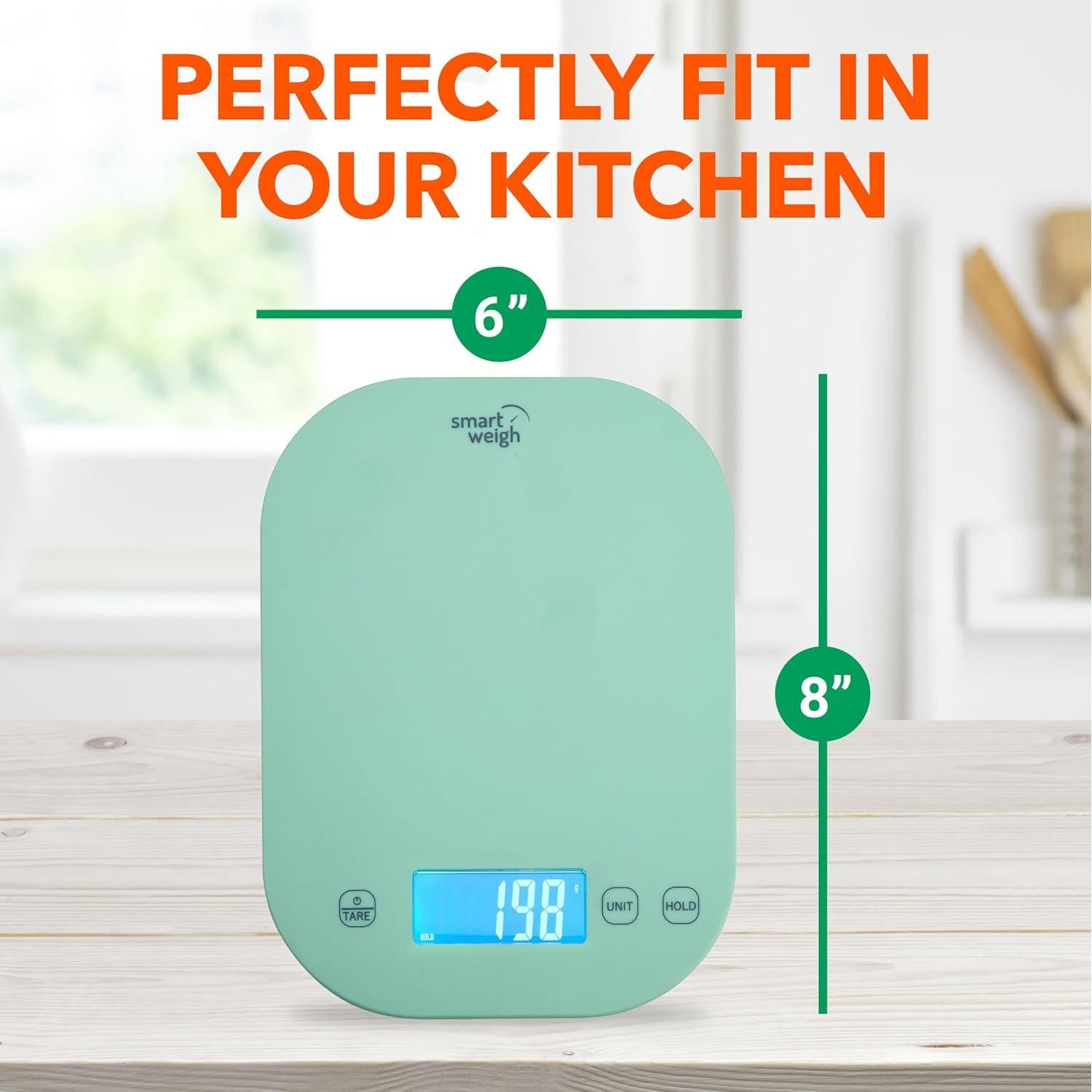 Báscula de Cocina Digital Smart Weigh Verde 4.99 kg LCD