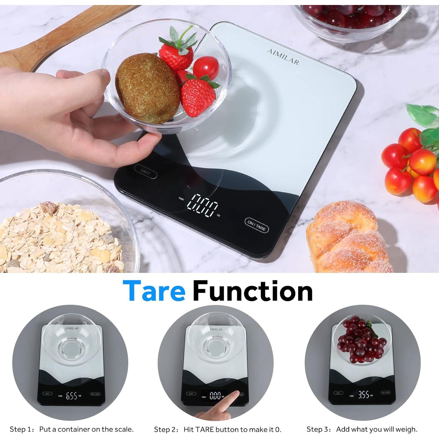 Báscula Digital de Cocina AIMILAR 10kg Pantalla LED USB-C