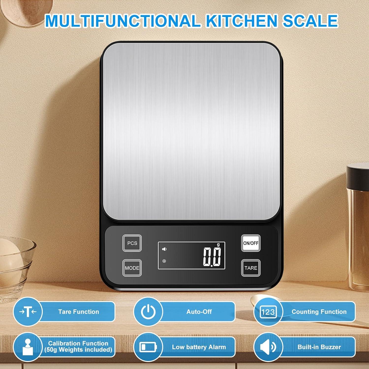 Escala de Cocina Impermeable Diyife 10kg Alta Precisión 0.1g