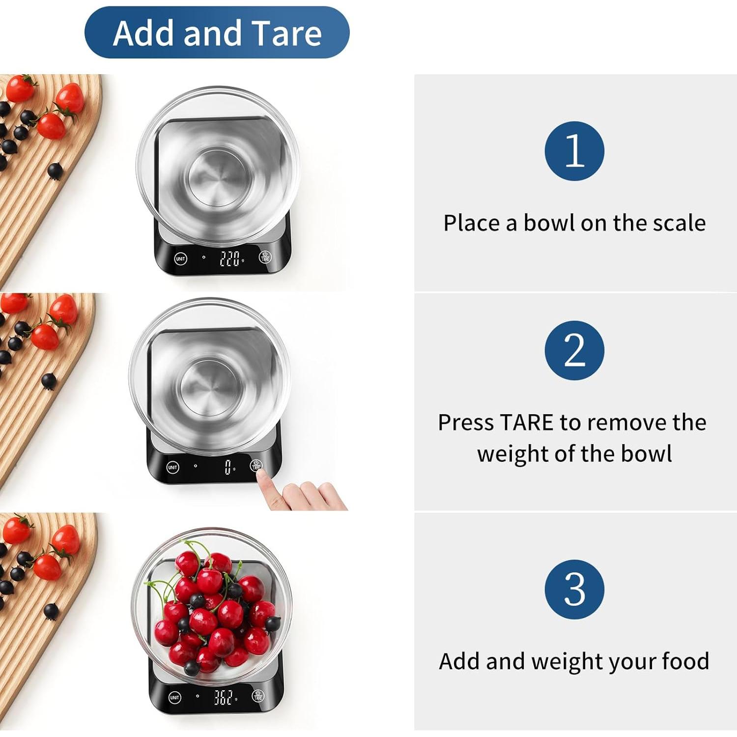 Balanza Digital de Cocina Vitafit 10kg Alta Precisión LED