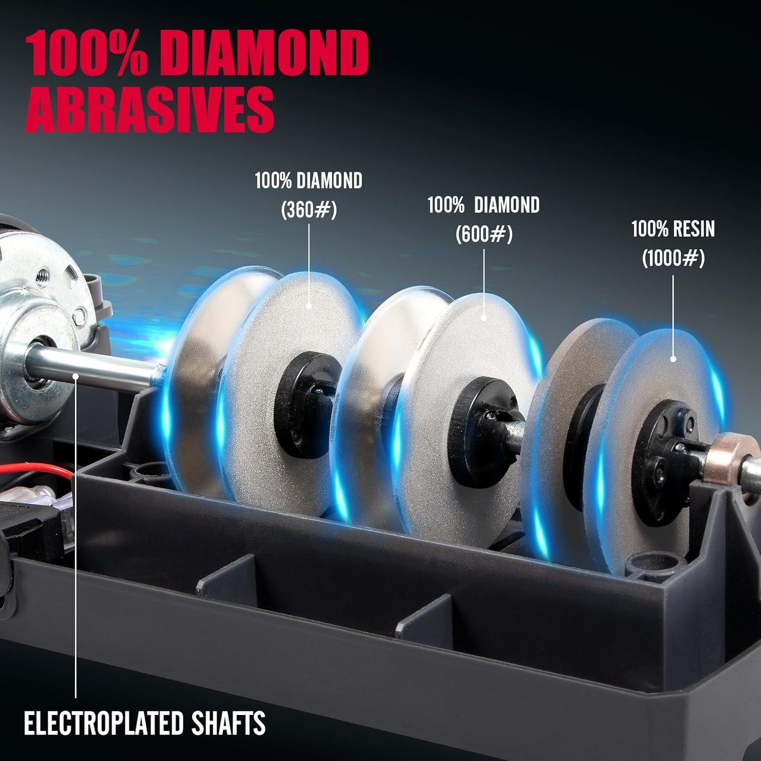 Afilador Eléctrico Profesional BLACKBADGE BKS020 3 Etapas Diamante