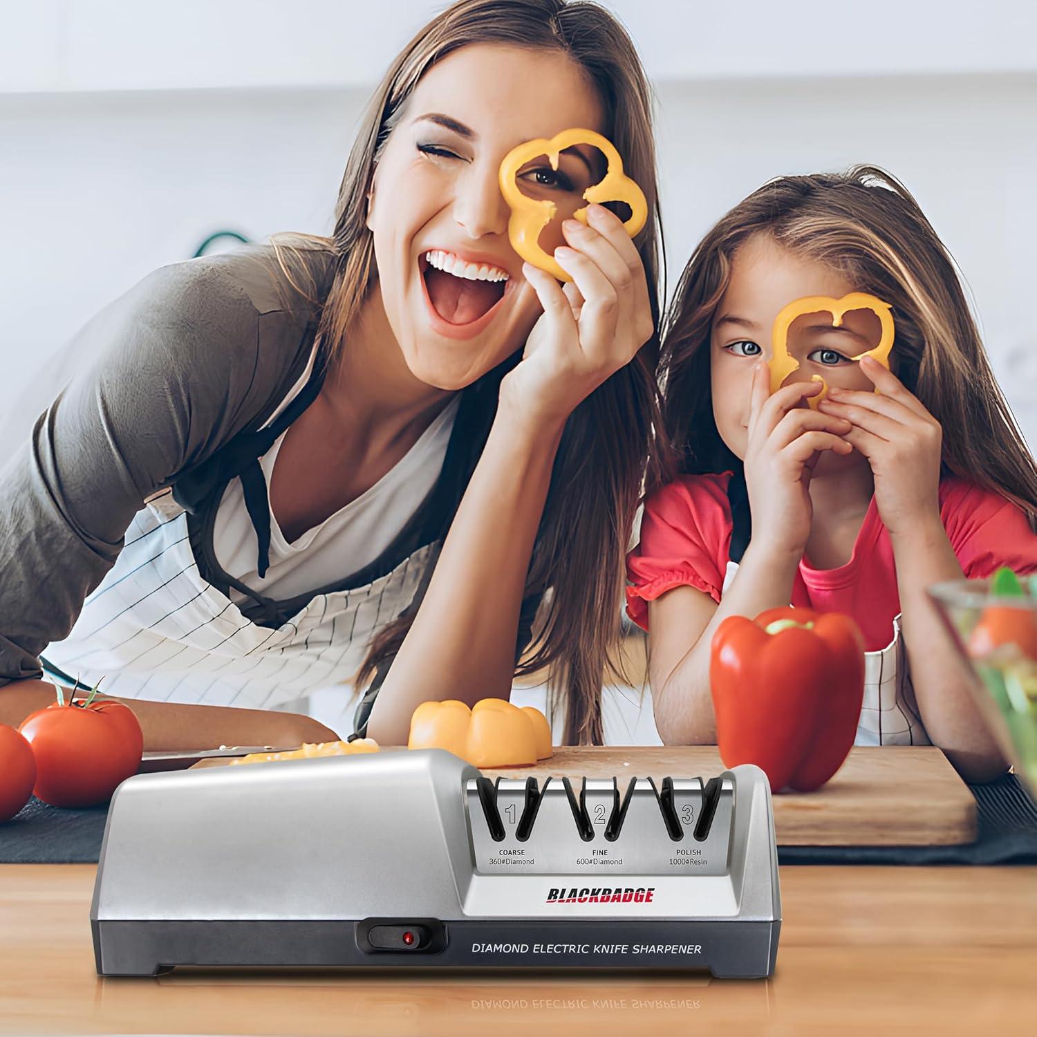 Afilador Eléctrico Profesional BLACKBADGE BKS020 3 Etapas Diamante