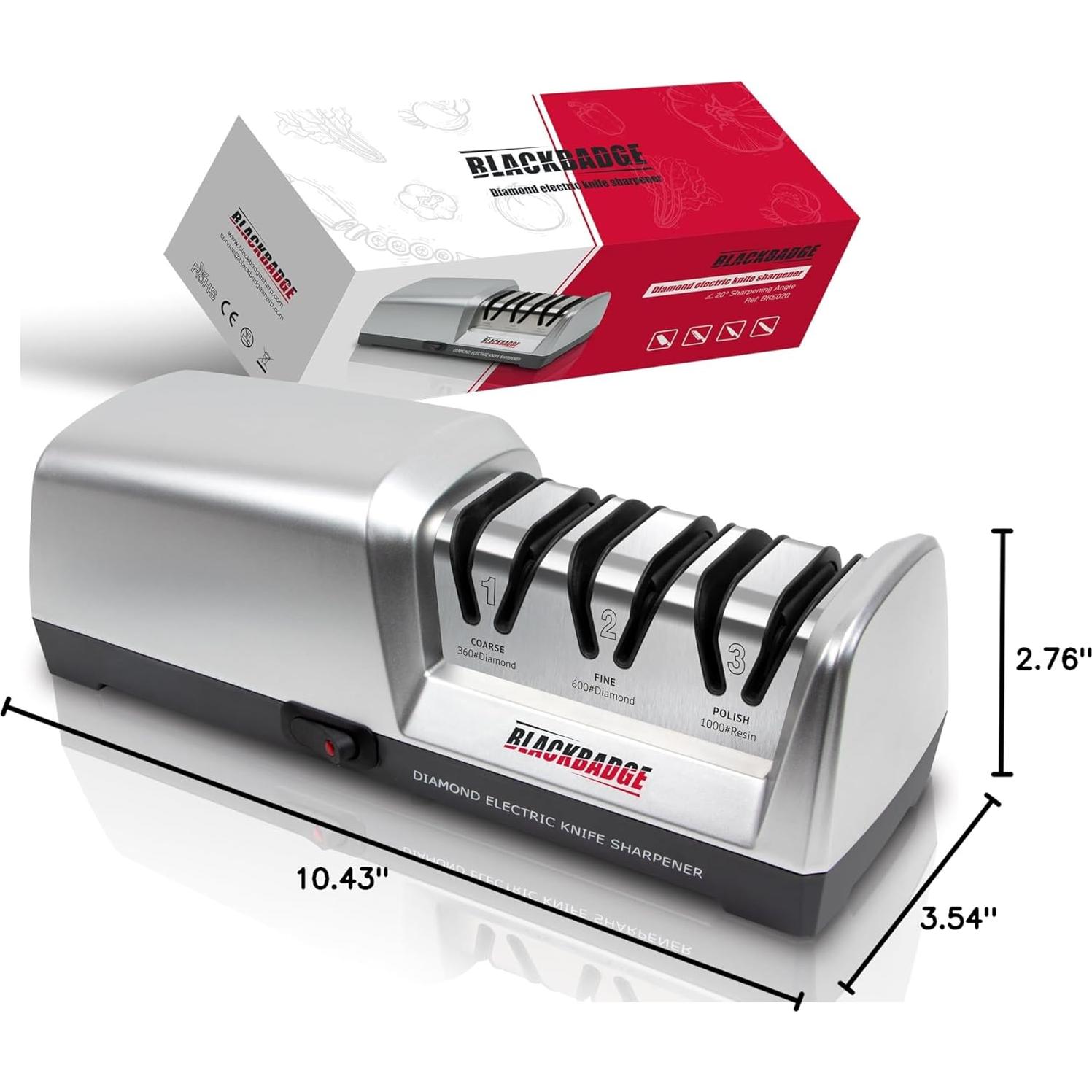 Afilador Eléctrico Profesional BLACKBADGE BKS020 3 Etapas Diamante