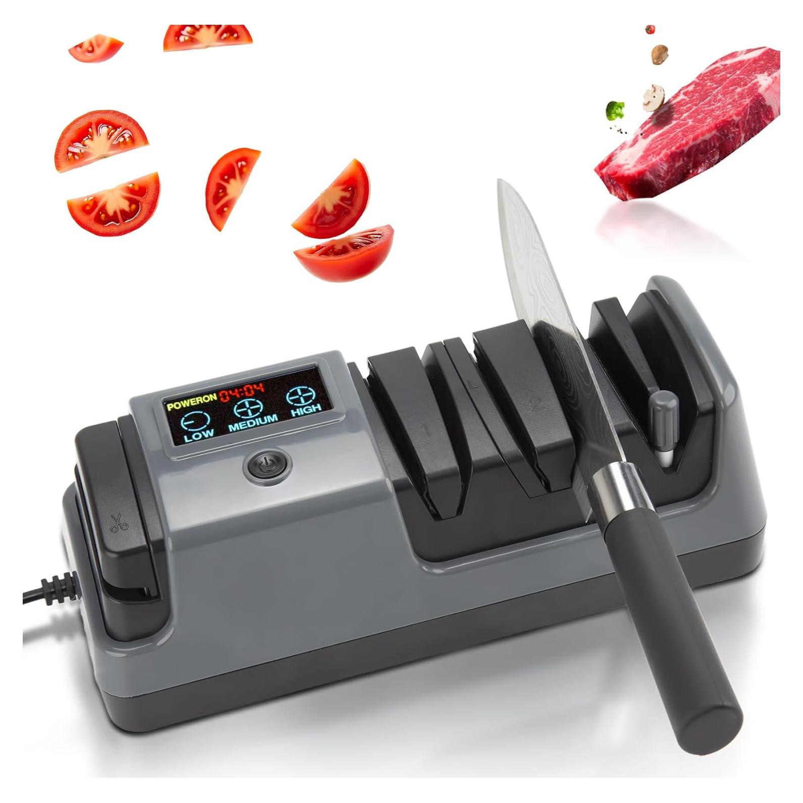 Afilador eléctrico de cuchillos Ceelpeopar 3 etapas LCD