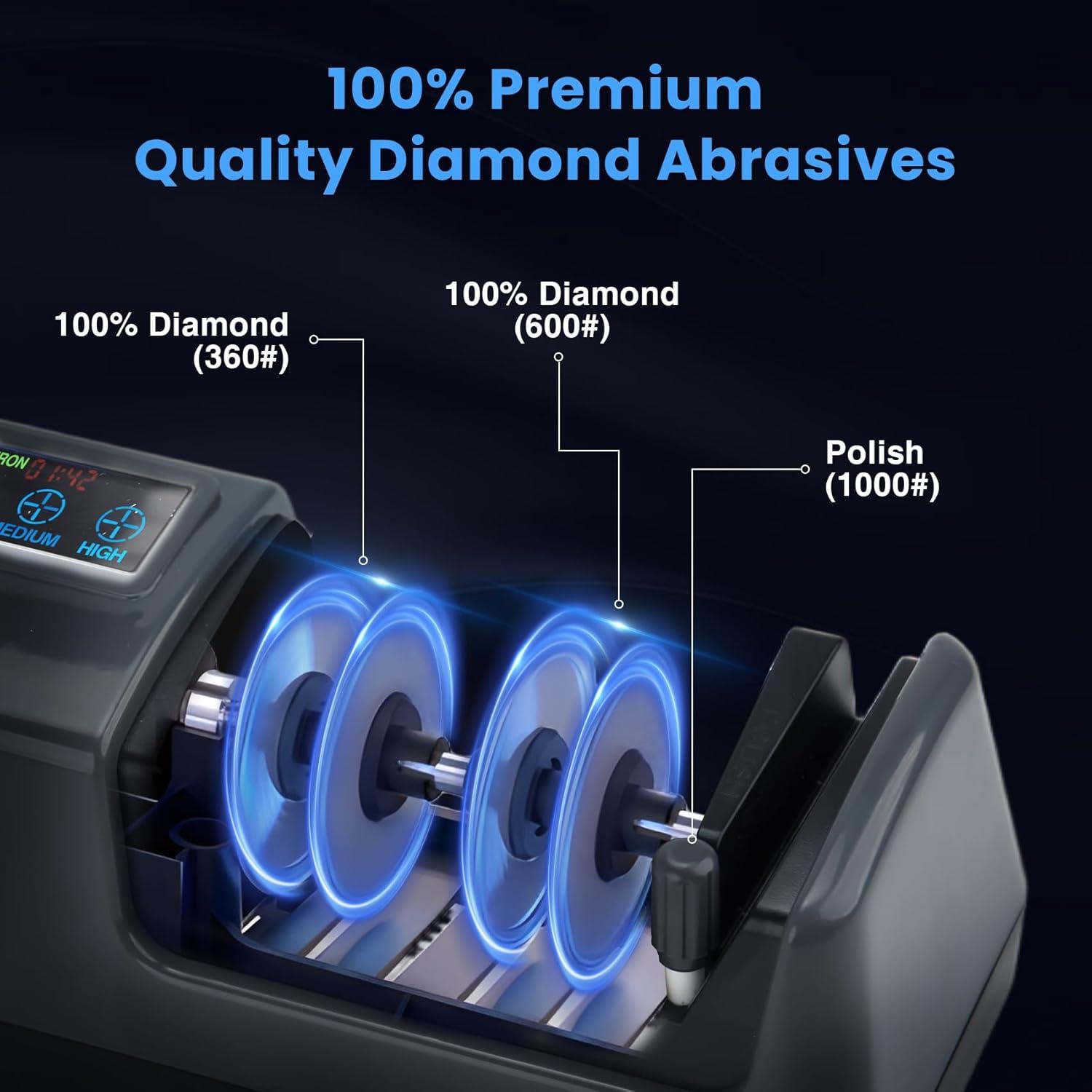 Afilador eléctrico de cuchillos Ceelpeopar 3 etapas LCD