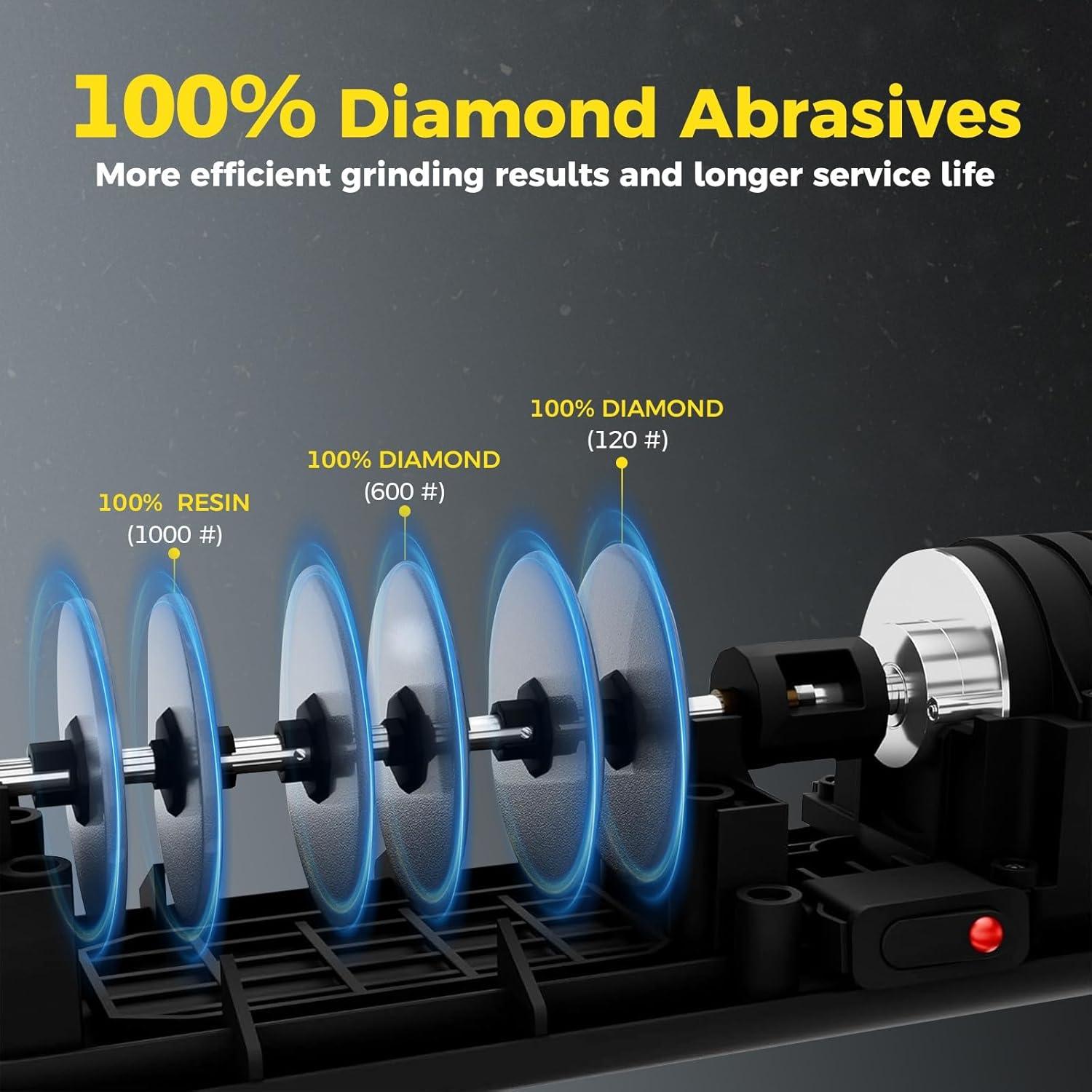 Afilador de cuchillos eléctrico Newise 3 etapas diamante 408g