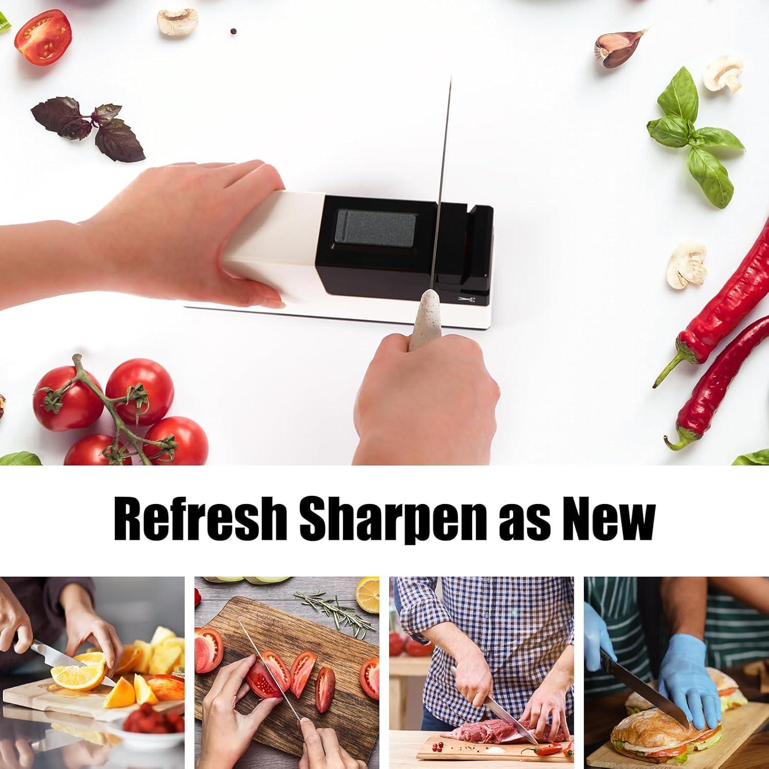 Afilador de cuchillos eléctrico MKHS, 430g, fácil uso, pulido