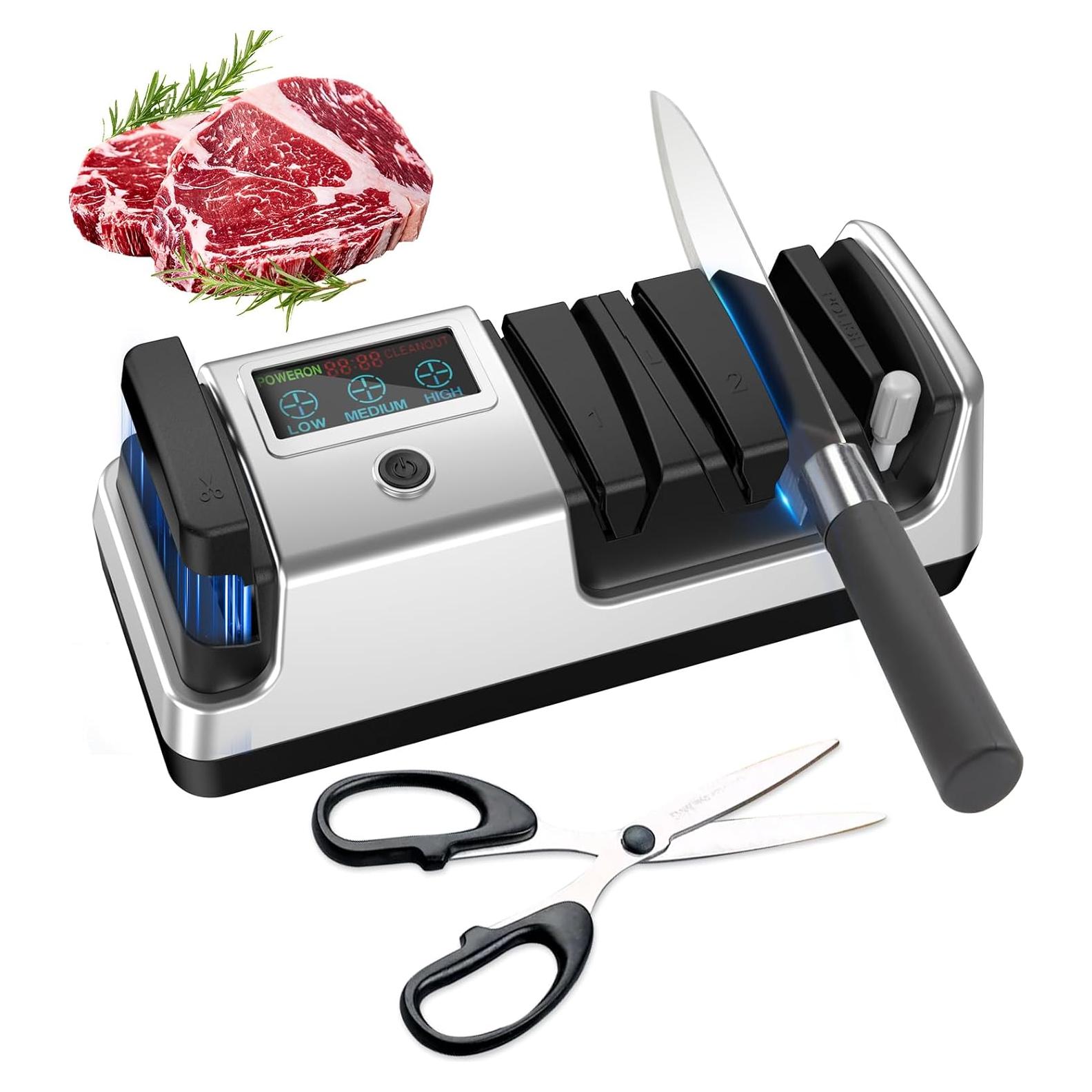 Afilador de cuchillos eléctrico 5 en 1 Abledn con LCD