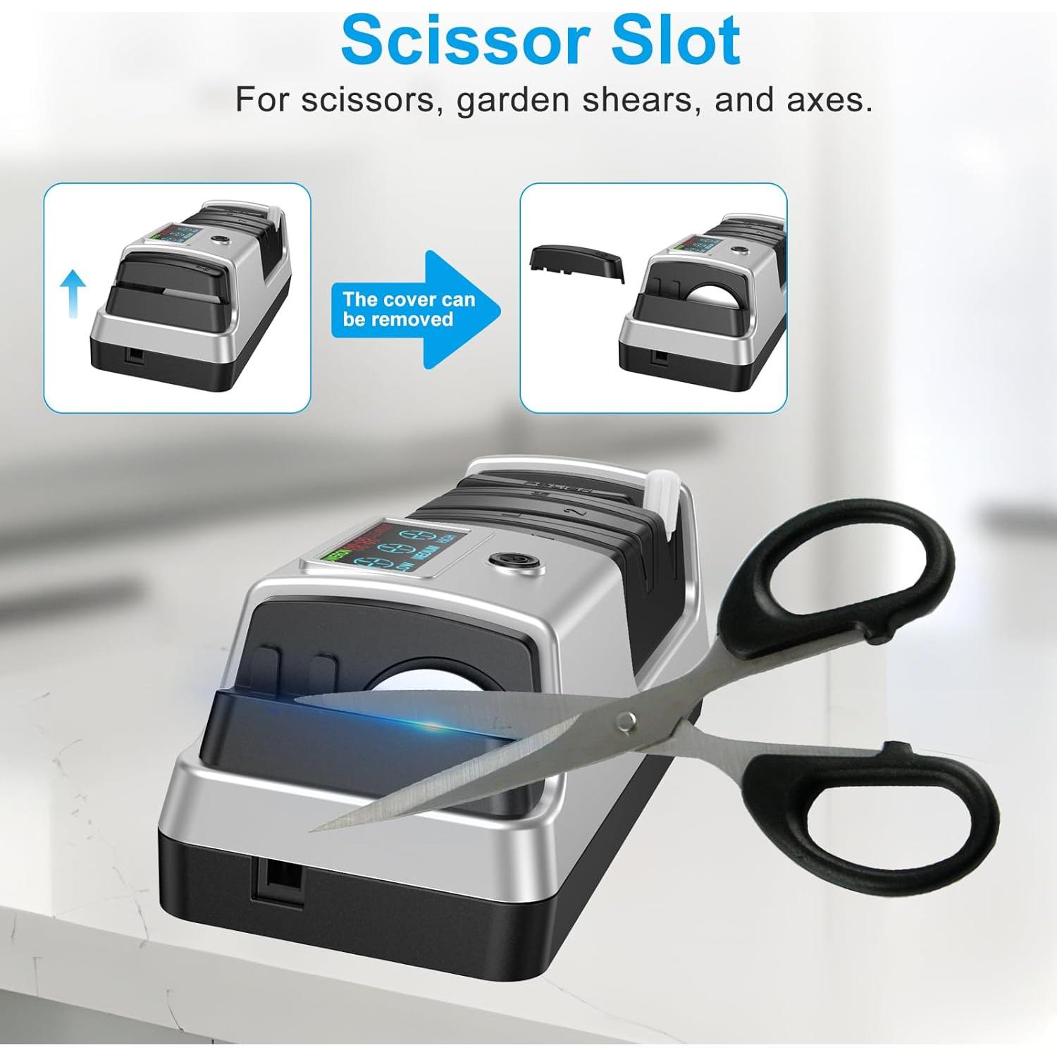 Afilador de cuchillos eléctrico 5 en 1 Abledn con LCD