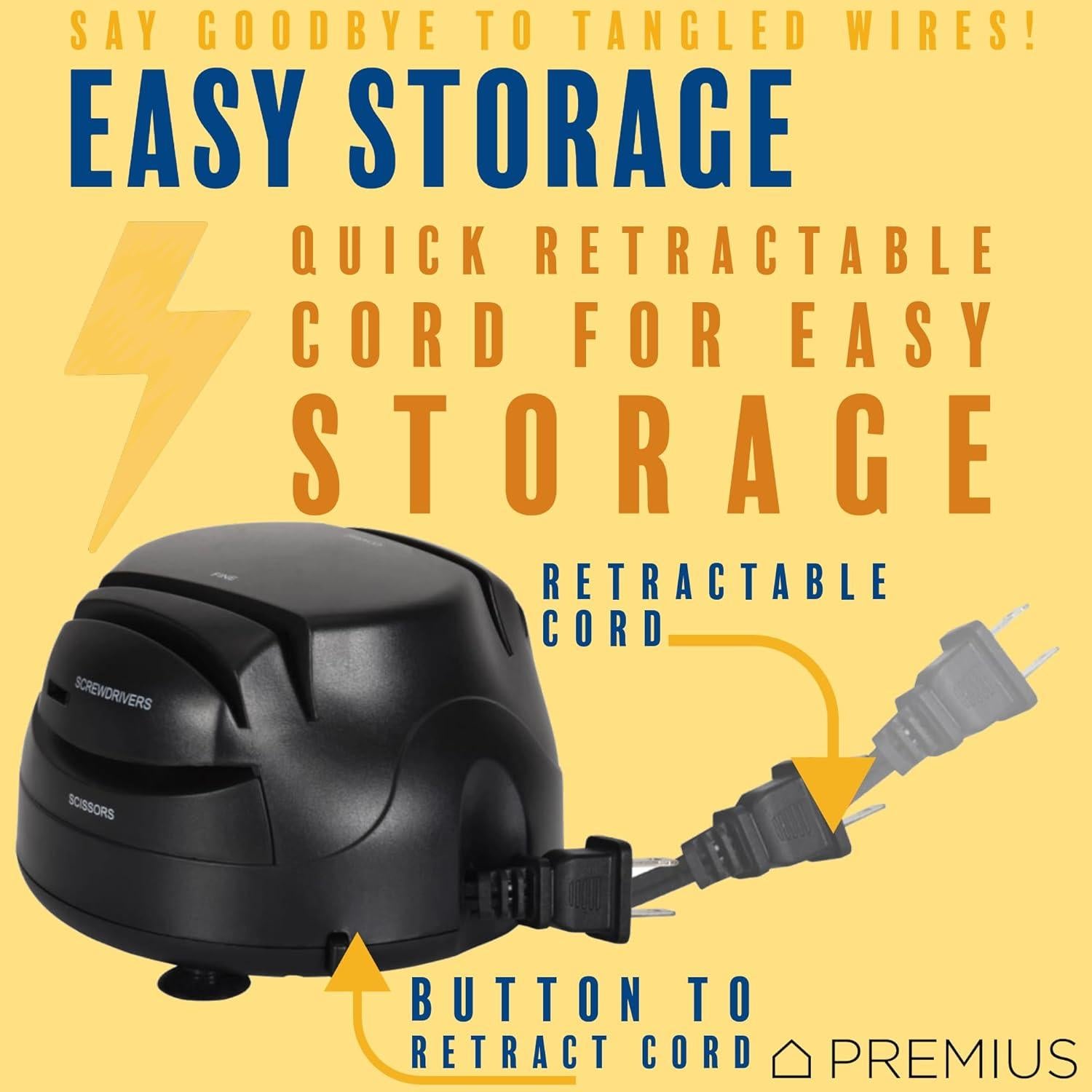 Afilador Eléctrico 3-en-1 PREMIUS para Cuchillos y Tijeras