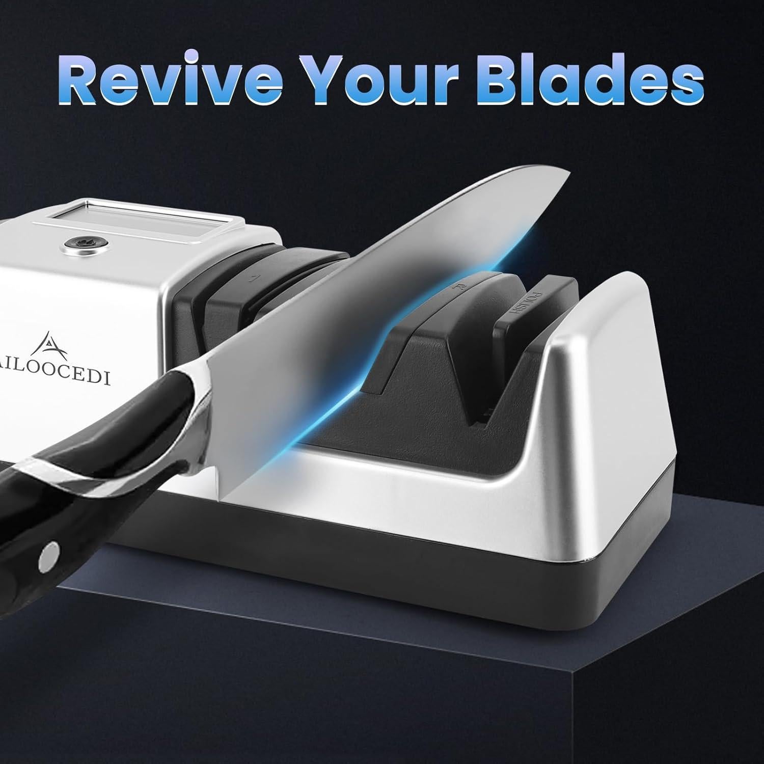 Afilador de cuchillos eléctrico AILOOCEDI con pantalla LCD 3 velocidades