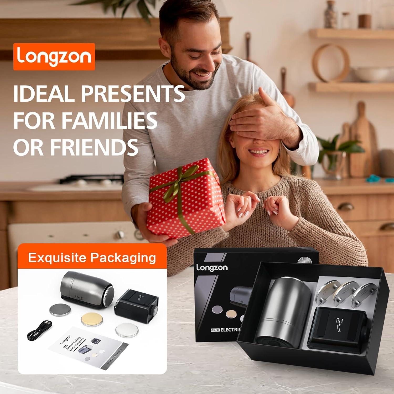 Afilador de Cuchillos Eléctrico Longzon con Discos de Diamante