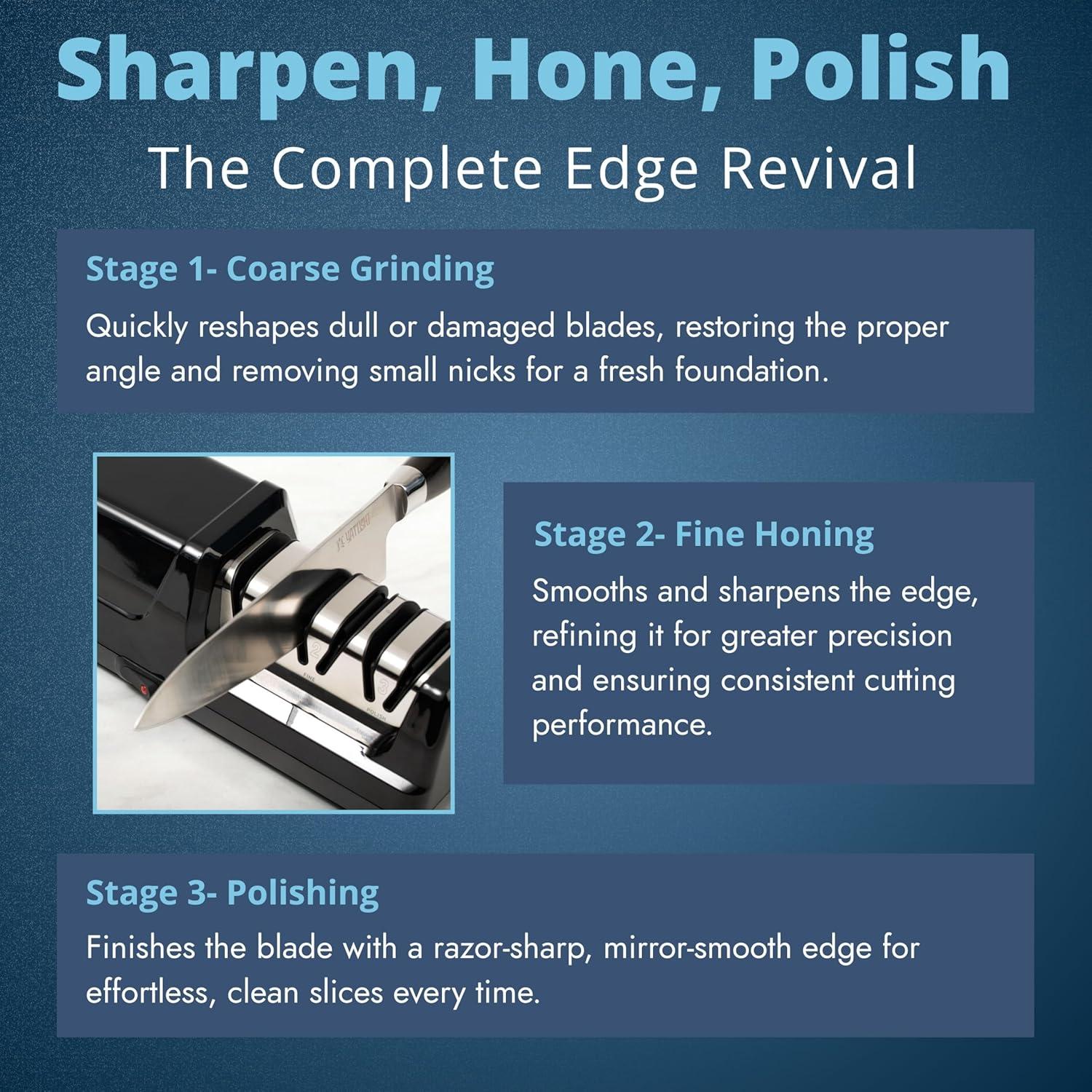 Afilador Eléctrico Yatoshi EKS 50W 3 Etapas para Cuchillos