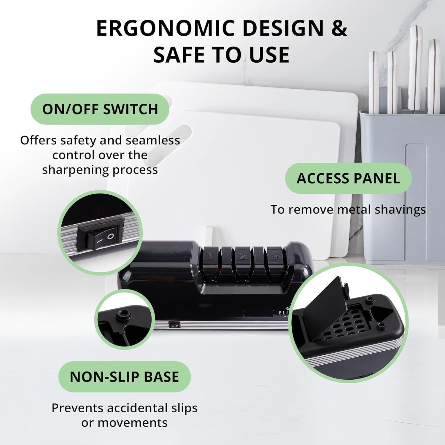 Afilador de cuchillos eléctrico Elitra Home 3 etapas 1.36 kg