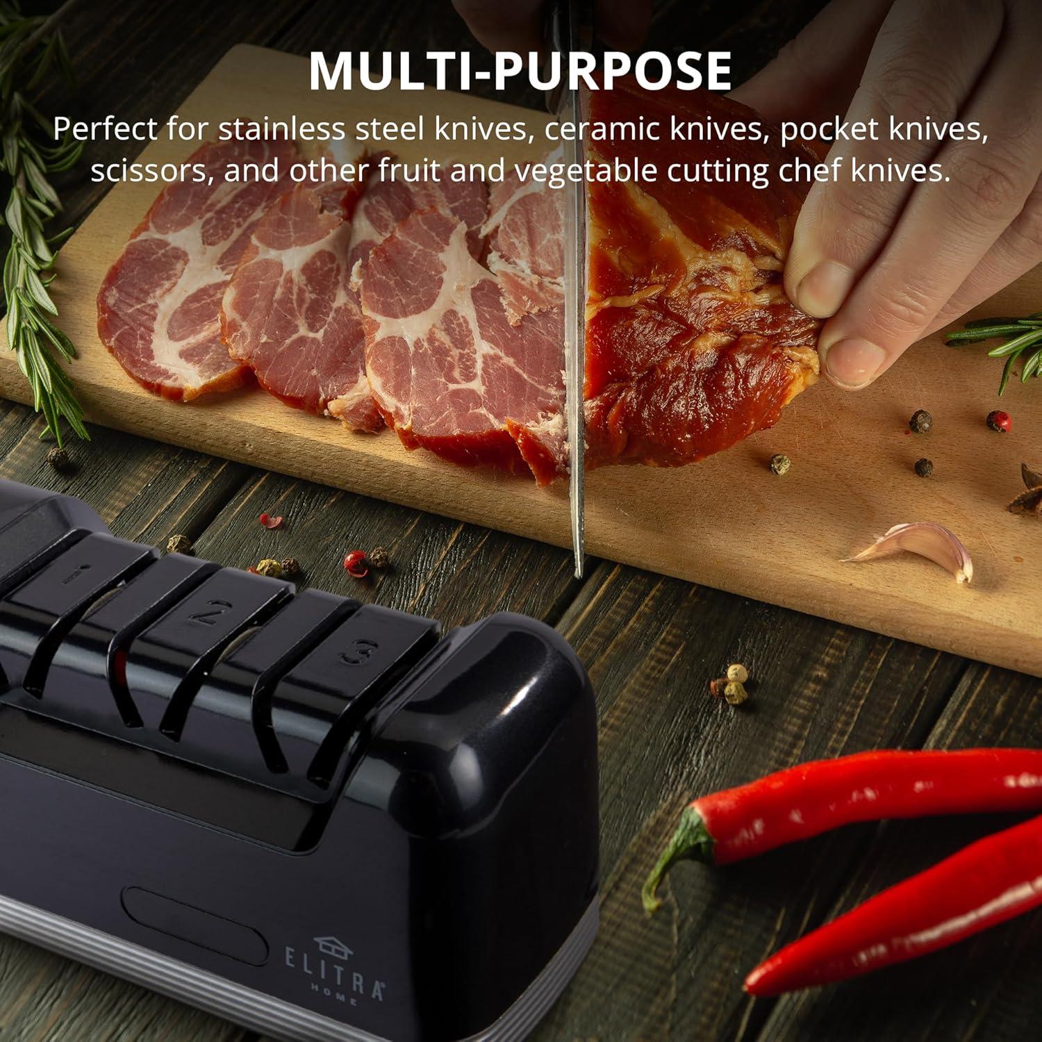 Afilador de cuchillos eléctrico Elitra Home 3 etapas 1.36 kg