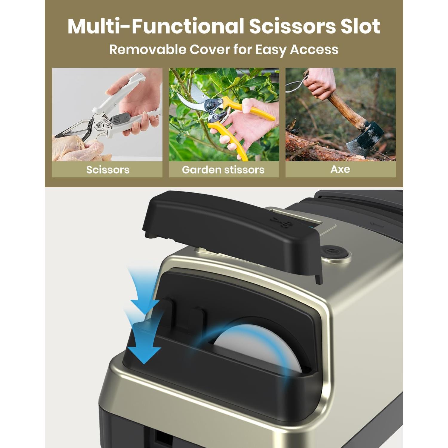 Afilador de cuchillos eléctrico Aeglemana 5 en 1 con LCD