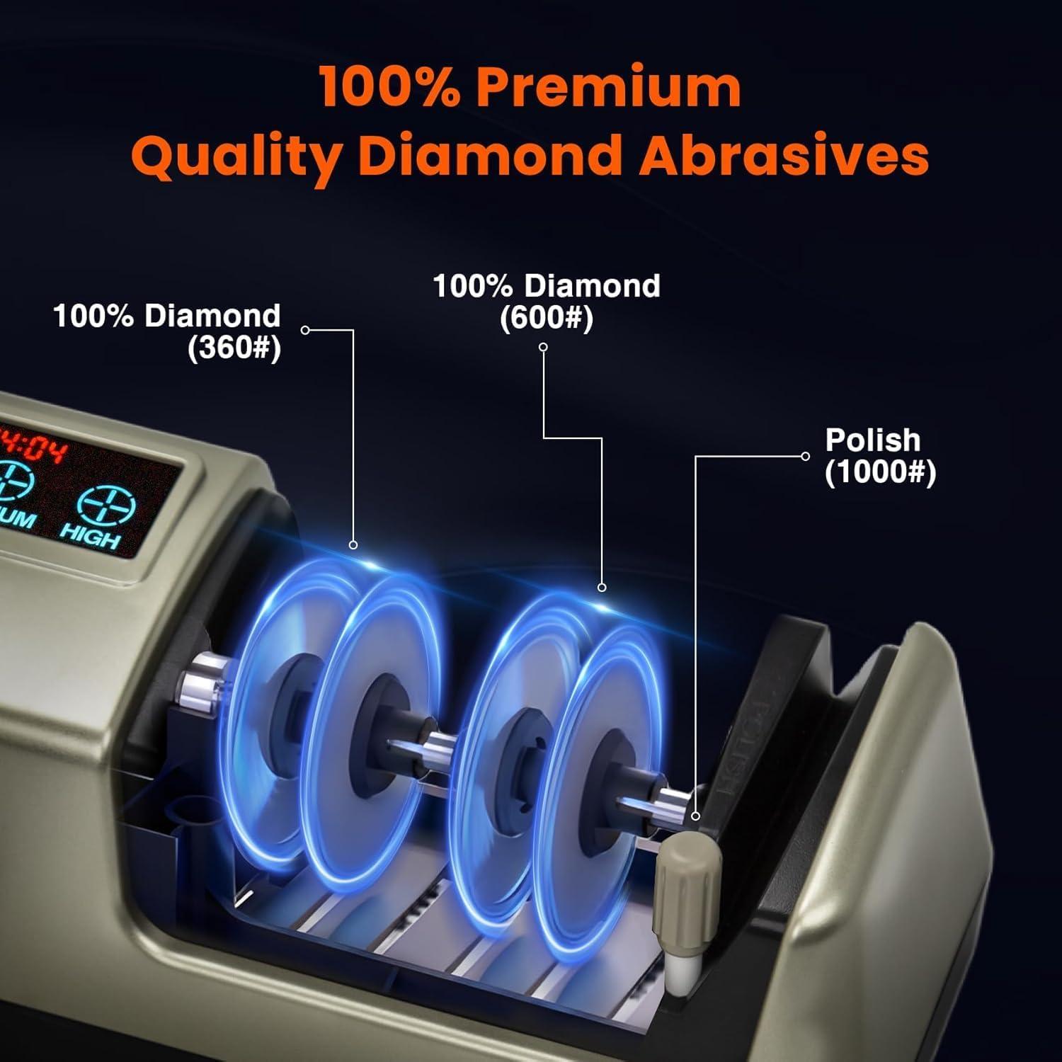 Afilador de cuchillos eléctrico NATGIFT 3 velocidades 100% diamante