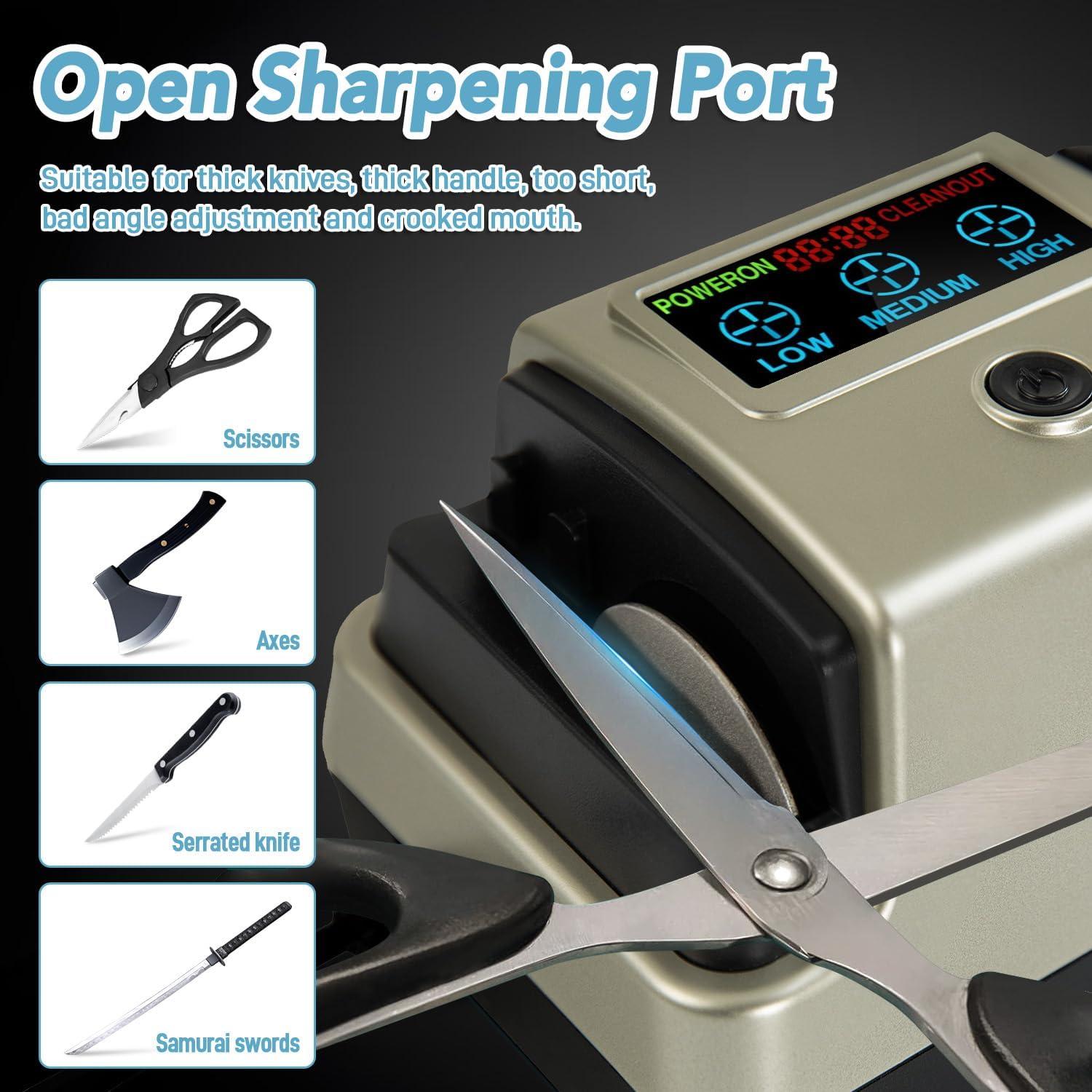 Afilador de cuchillos eléctrico NATGIFT 3 velocidades 100% diamante