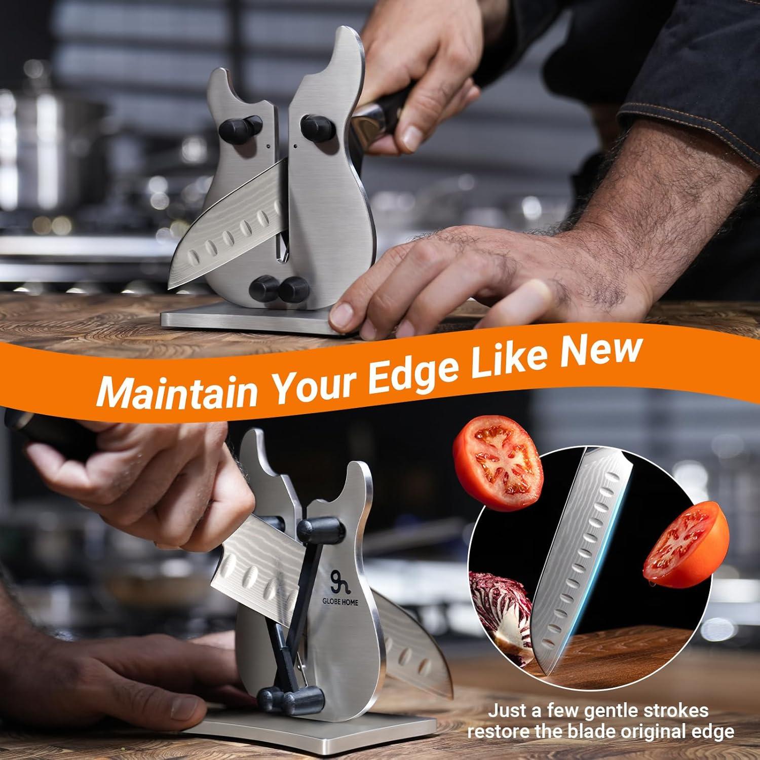 Afilador de cuchillos GLOBEHOME 3 en 1 acero inoxidable