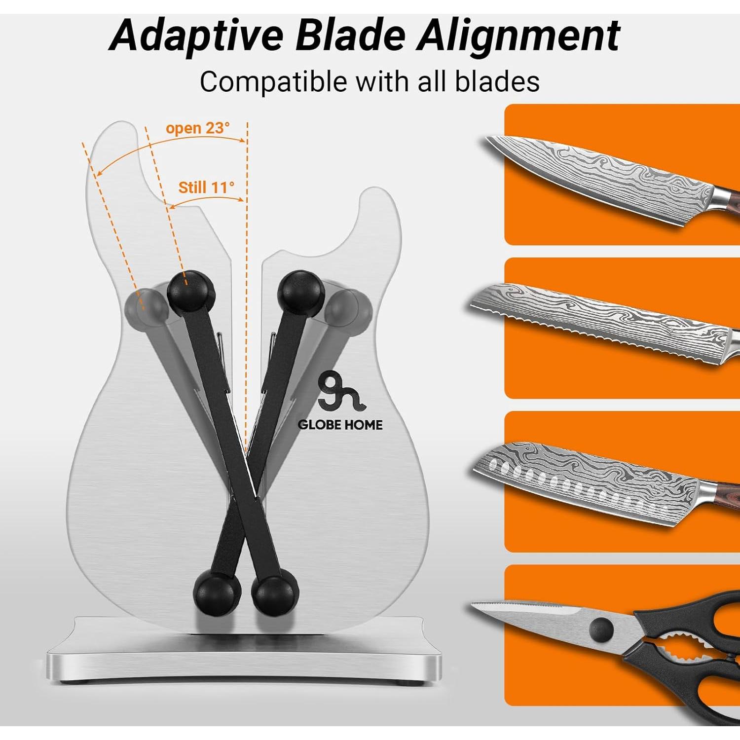 Afilador de cuchillos GLOBEHOME 3 en 1 acero inoxidable