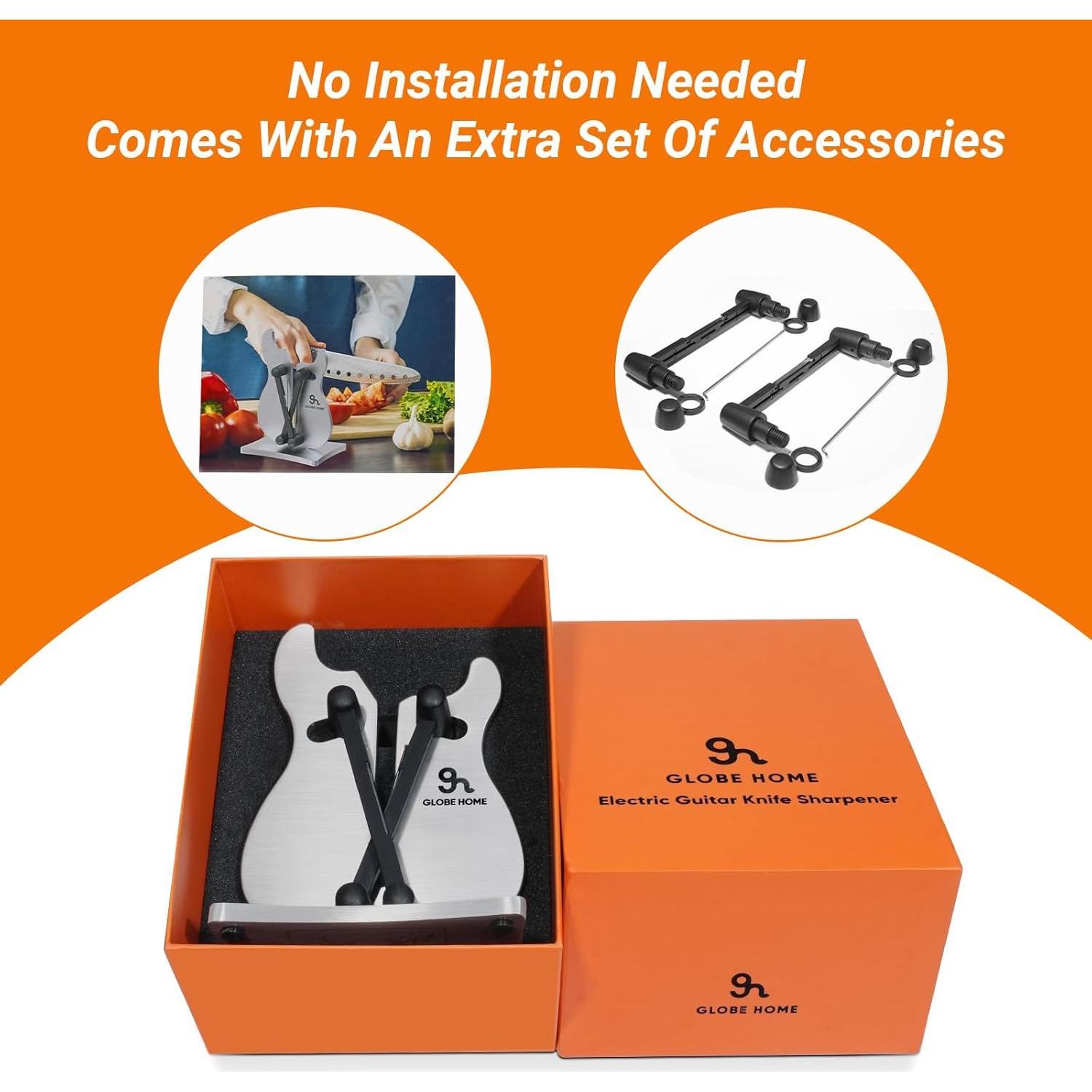 Afilador de cuchillos GLOBEHOME 3 en 1 acero inoxidable