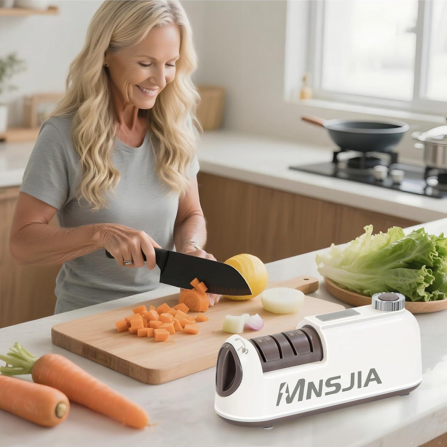 Afilador de cuchillos eléctrico Walonatica 2 etapas 1500mAh