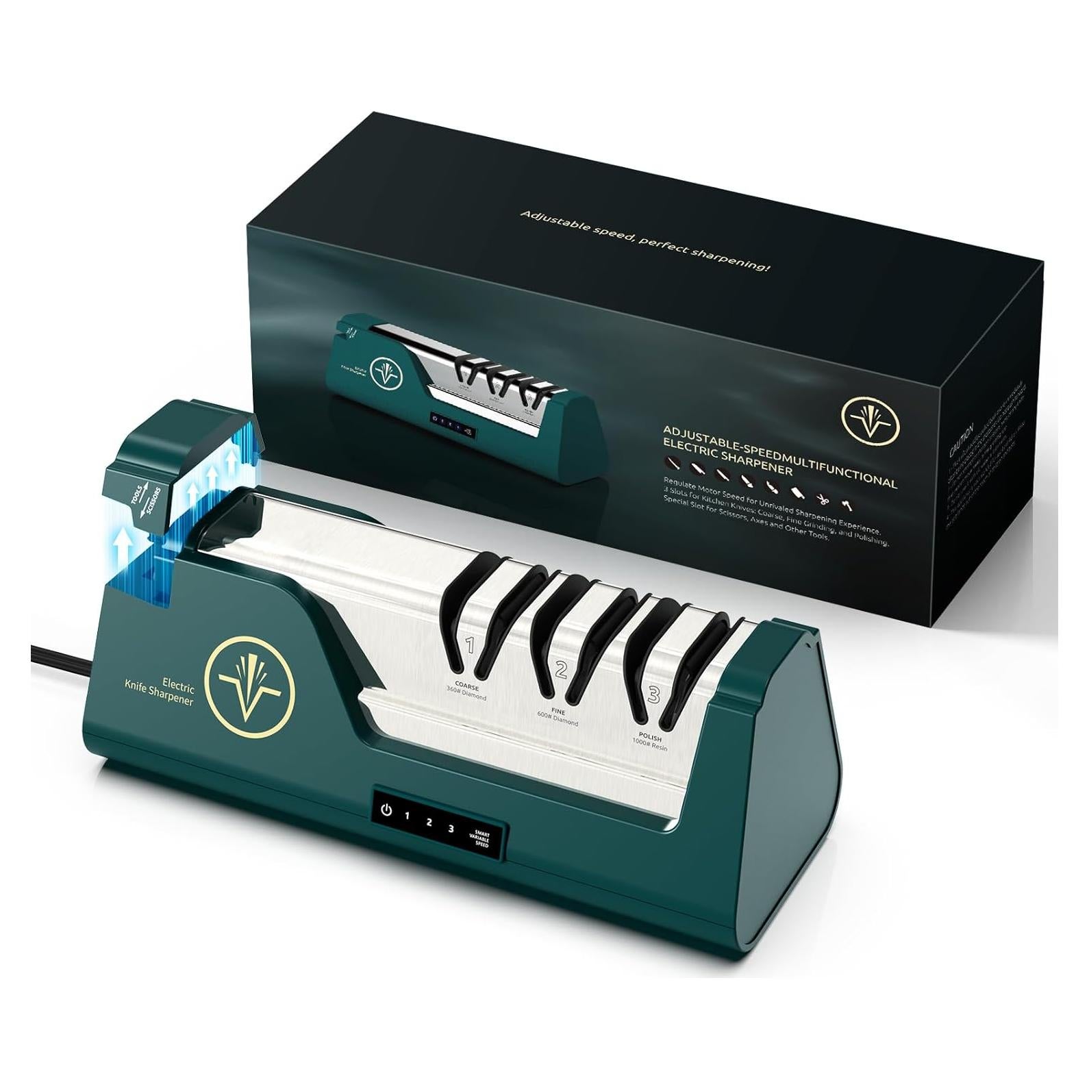 Afilador de cuchillos eléctrico Citcgo RE007 4 etapas LCD