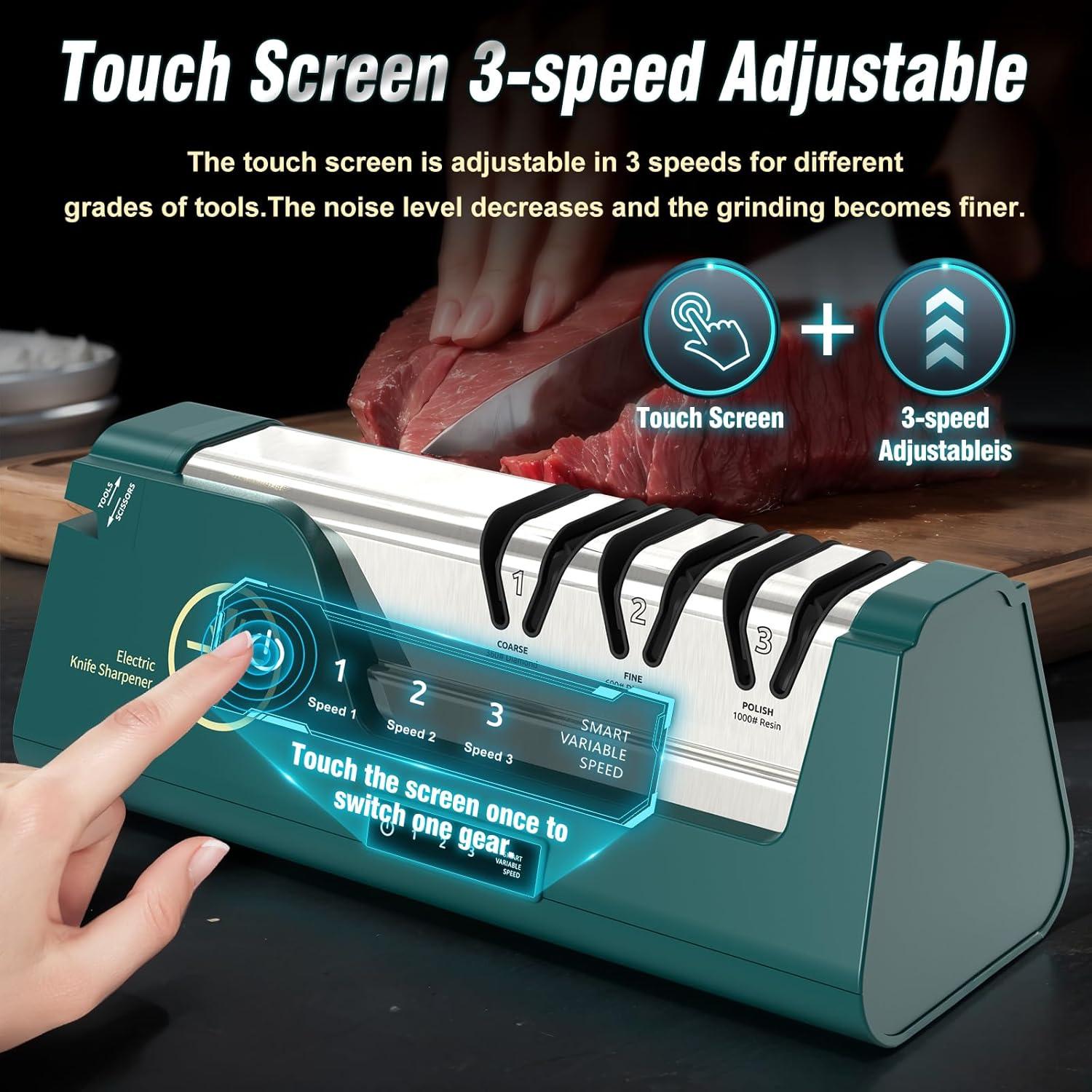 Afilador de cuchillos eléctrico Citcgo RE007 4 etapas LCD