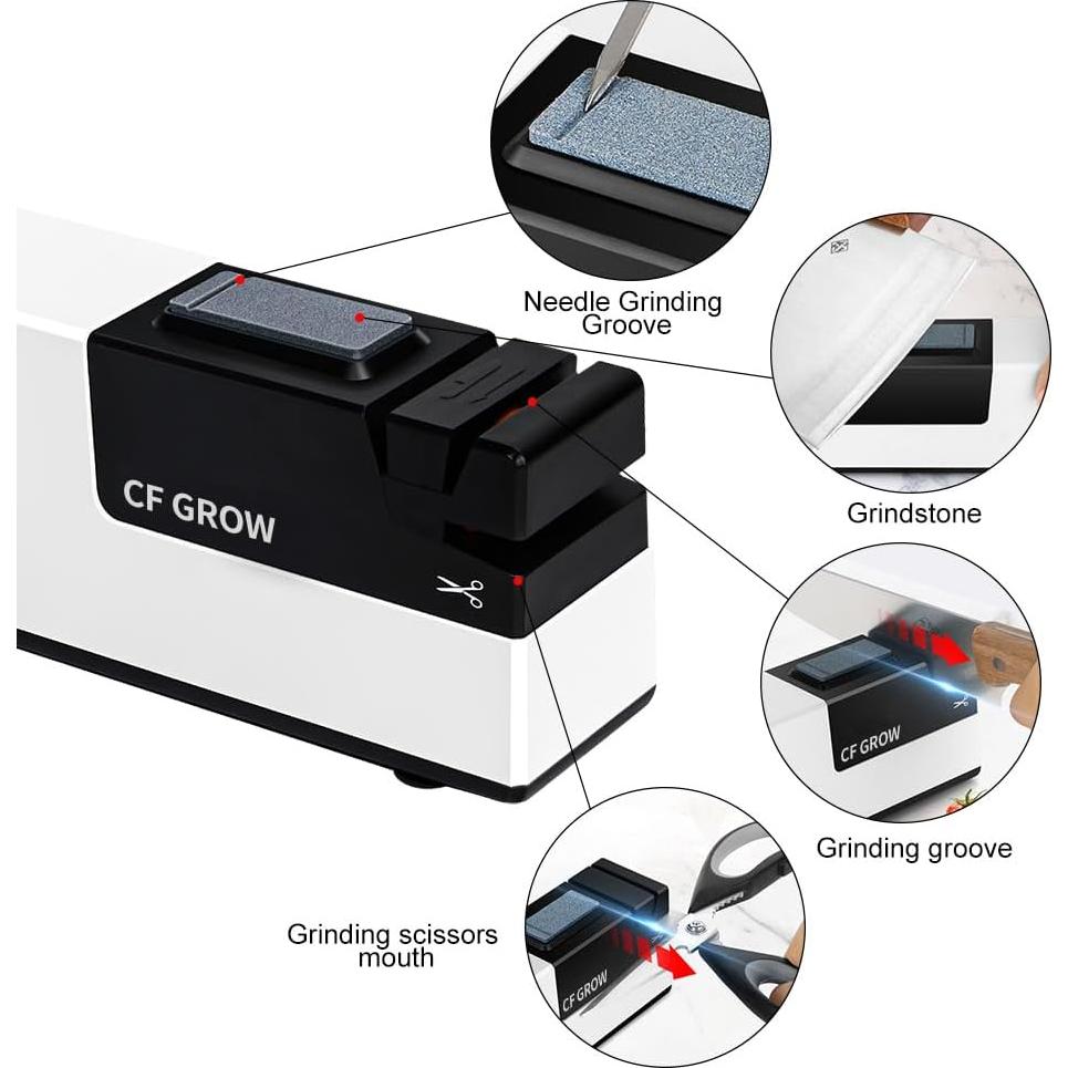 Afilador eléctrico CFGROW 4 en 1 con diamante y control de ángulo