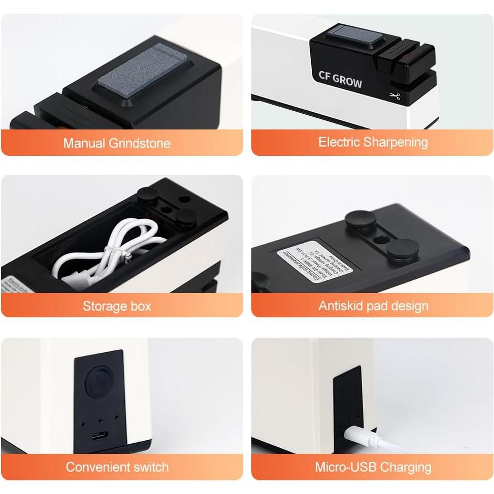 Afilador eléctrico CFGROW 4 en 1 con diamante y control de ángulo