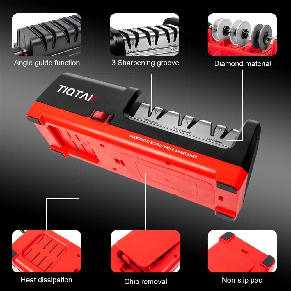 Afilador eléctrico de cuchillos TIQTAK 3 etapas 1.72 kg