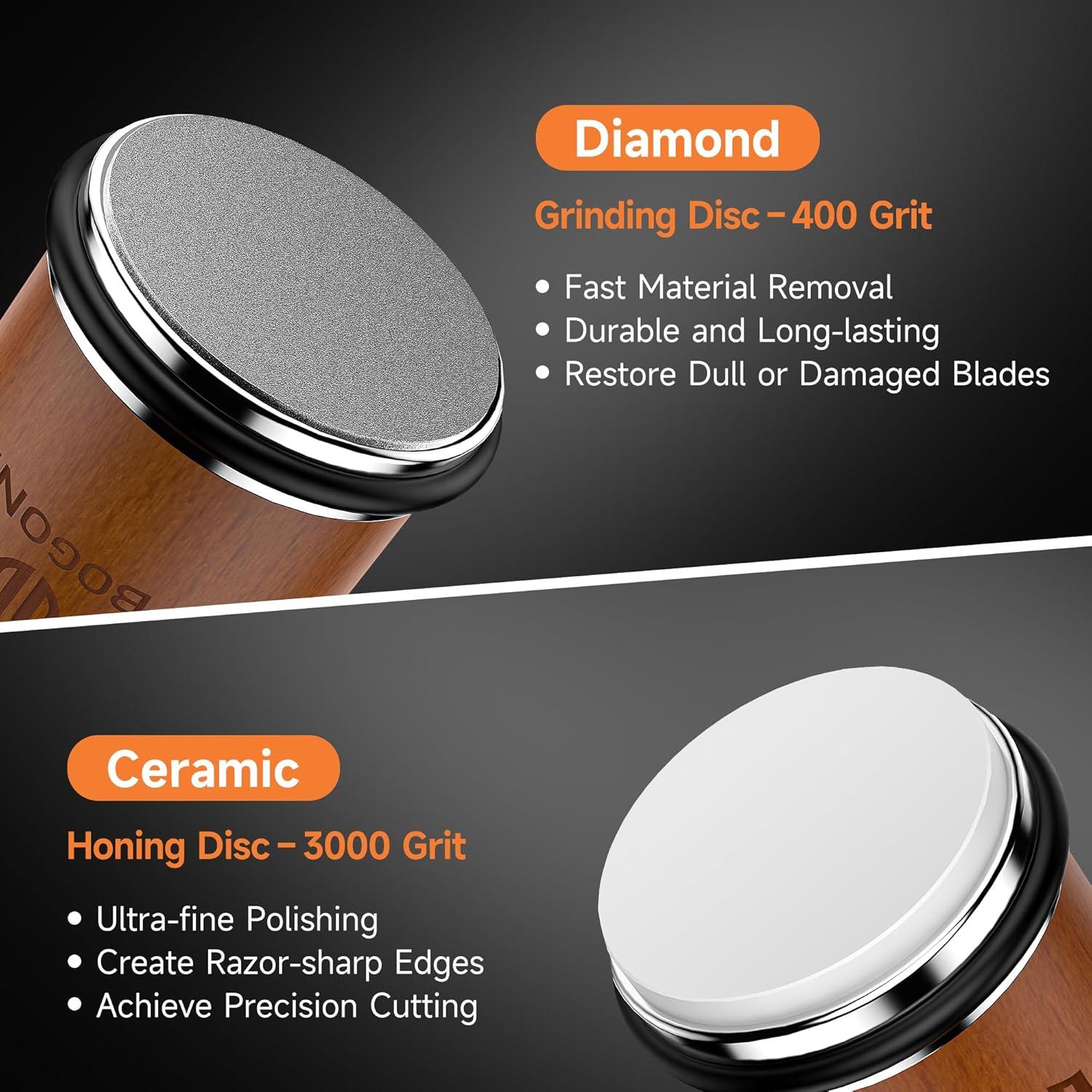 Afilador de cuchillos Bogoni con discos de diamante y cerámica