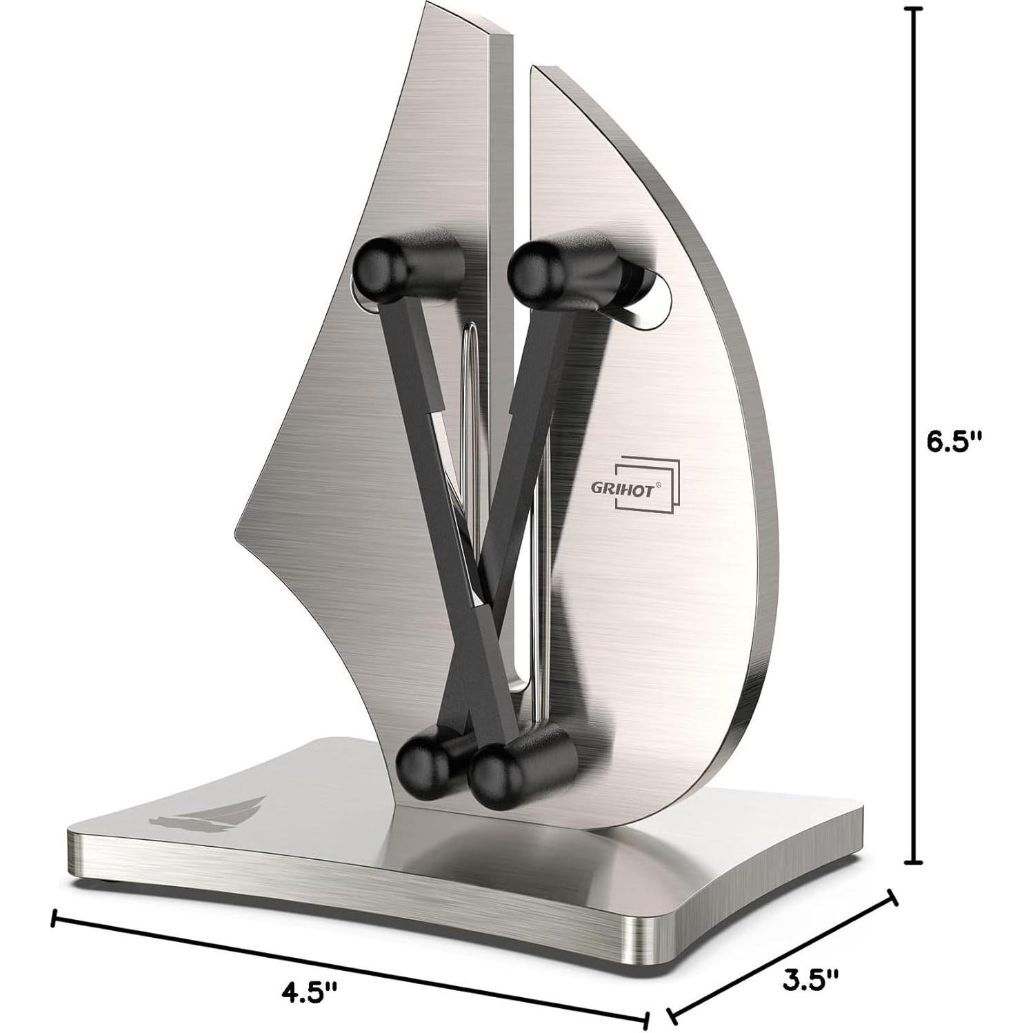 Afilador de cuchillos Grihot VN3 - Acero inoxidable, 3 acciones