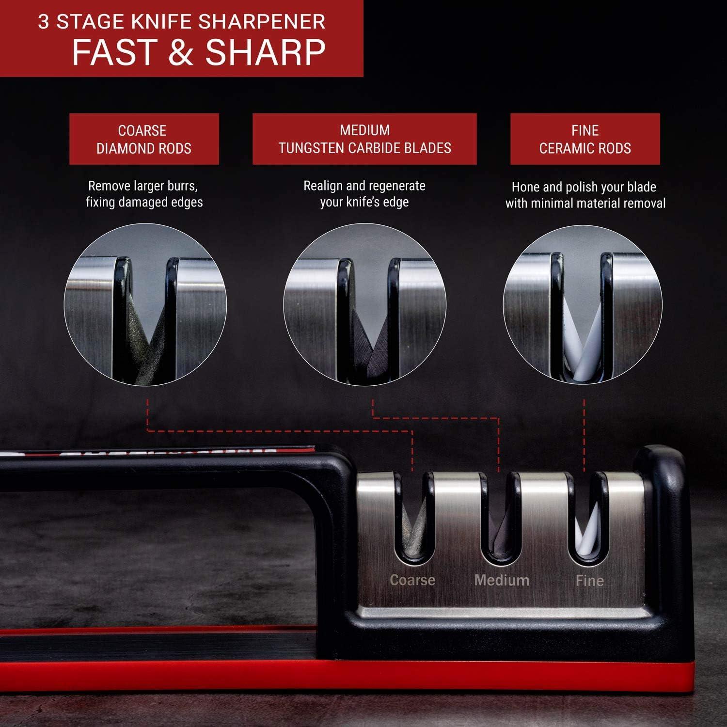 Afilador de cuchillos manual Cubikook CS-T01 3 etapas diamante