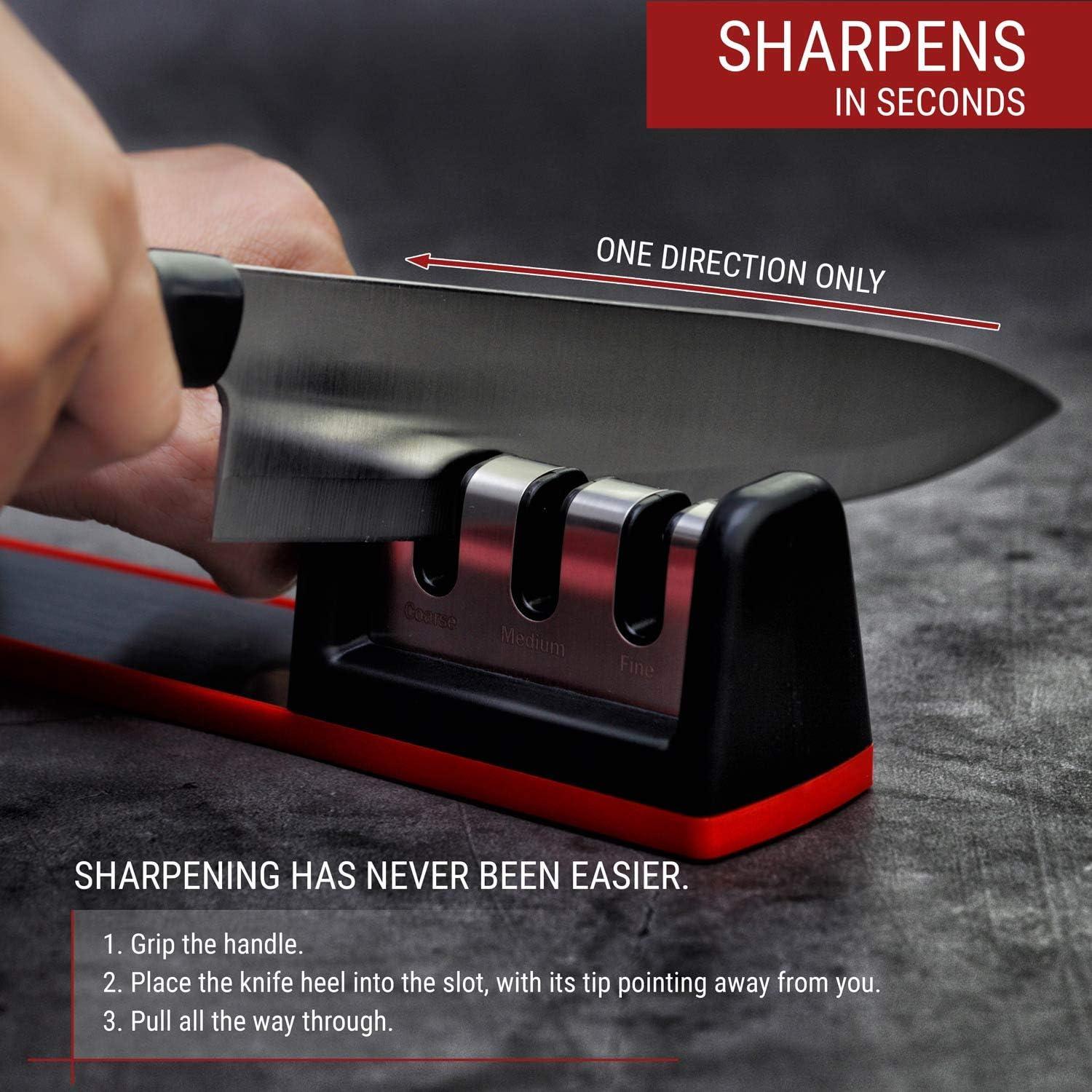 Afilador de cuchillos manual Cubikook CS-T01 3 etapas diamante