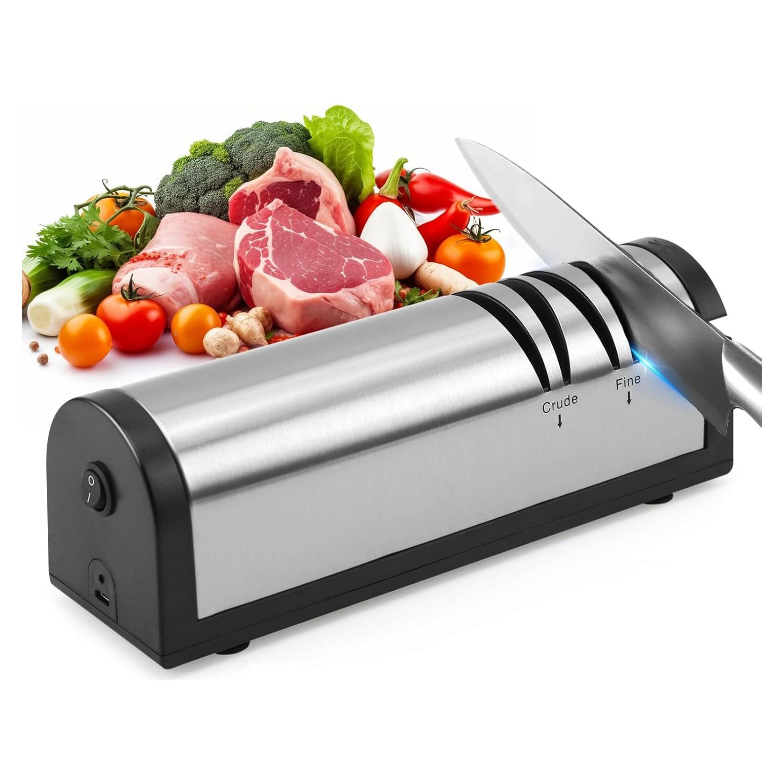 Afilador de cuchillos eléctrico iFCOW 2 etapas acero inoxidable