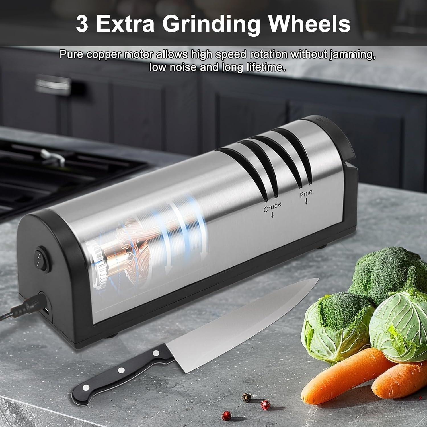 Afilador de cuchillos eléctrico iFCOW 2 etapas acero inoxidable