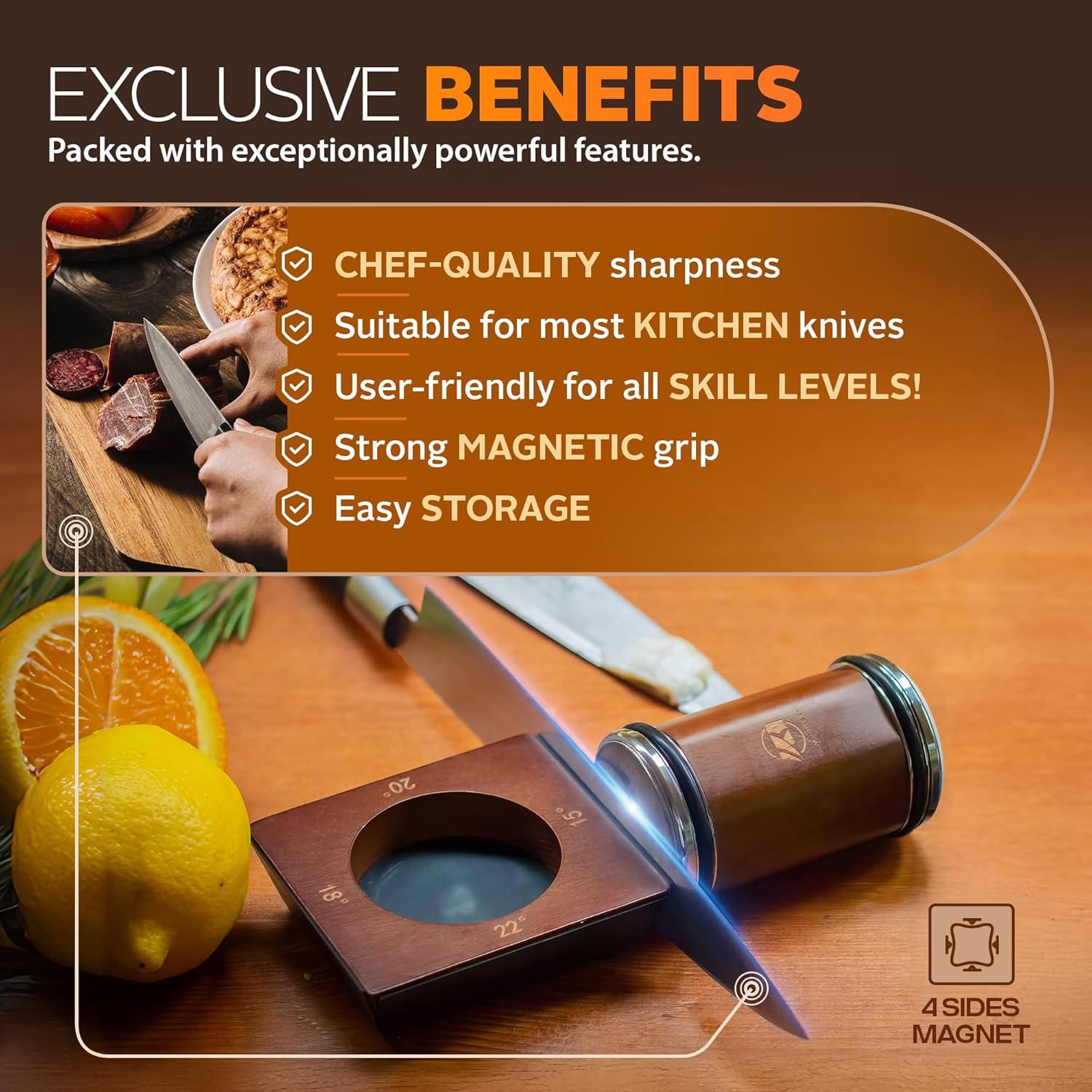 Afilador de Cuchillos Rodante KraxenHaus con 4 Ángulos