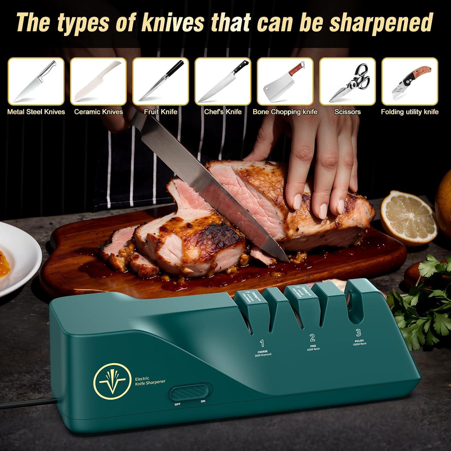 Afilador eléctrico de cuchillos Citcgo 3 etapas con diamante