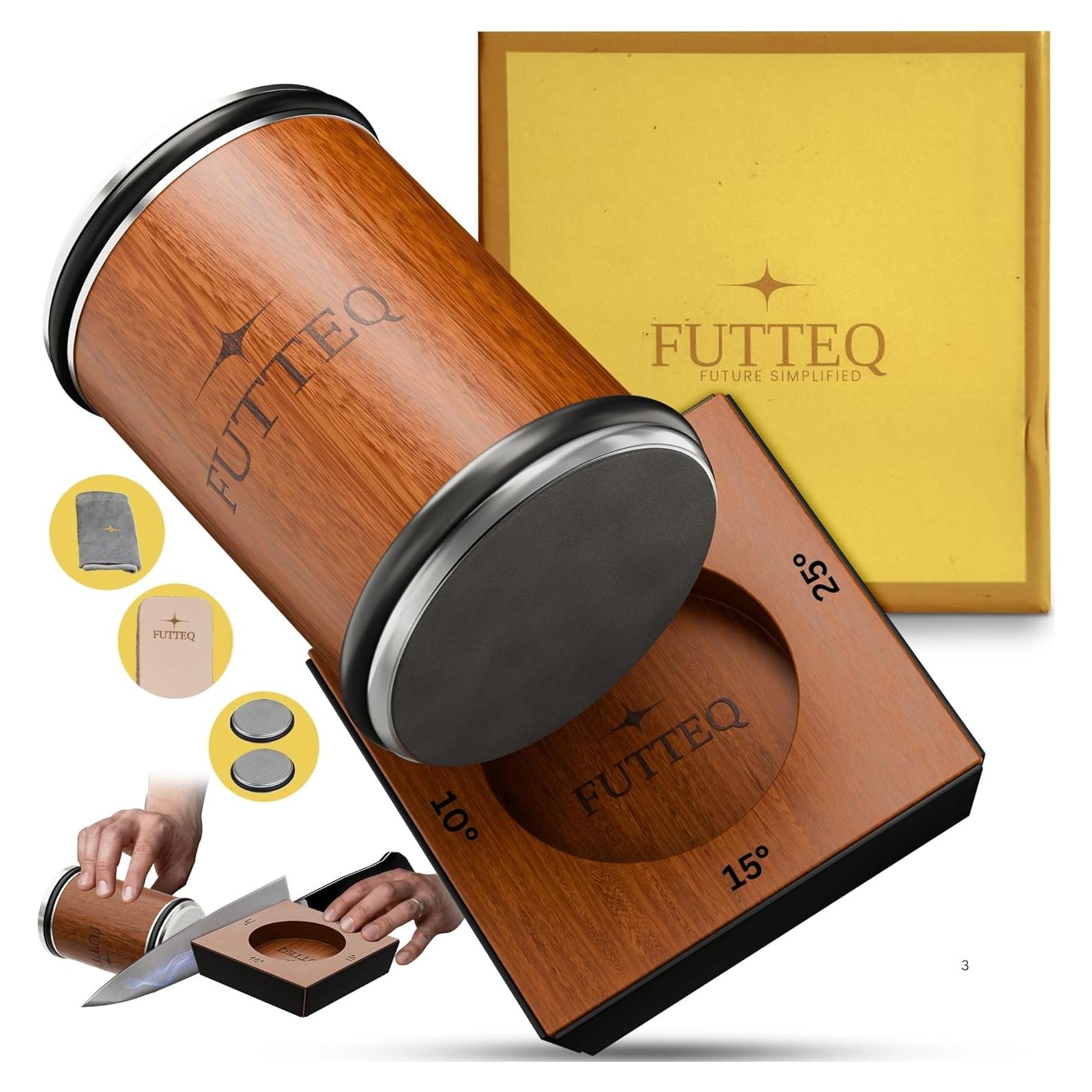 Afilador de Cuchillos Manual FUTTEQ con Discos de Diamante y Pulidor