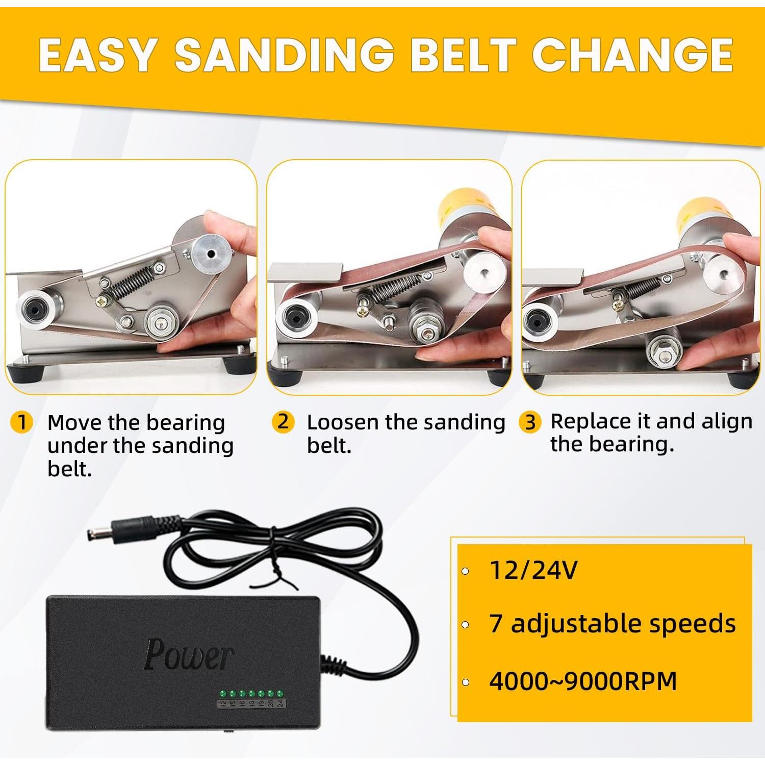 Lijadora de Banda Eléctrica TOOVEM 9000 RPM 1.98 kg Multifuncional