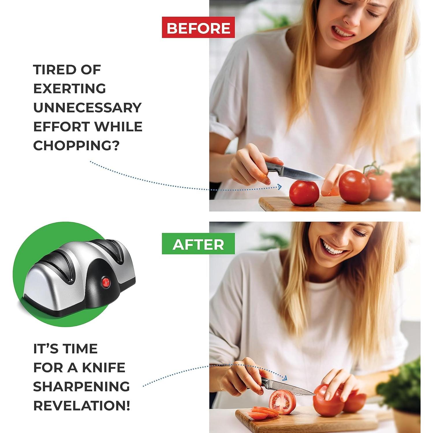 Afilador de cuchillos eléctrico Sagler - 2 etapas con zafiro