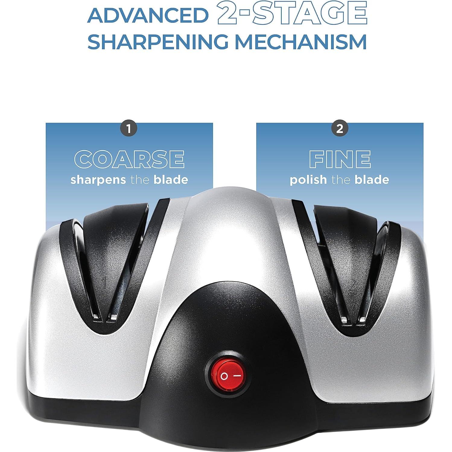 Afilador de cuchillos eléctrico Sagler - 2 etapas con zafiro