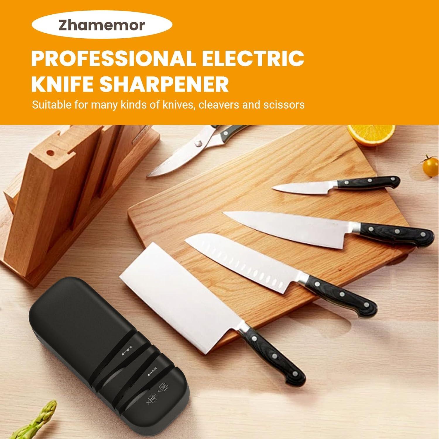 Afilador eléctrico Zhamemor 2 etapas para cuchillos y tijeras